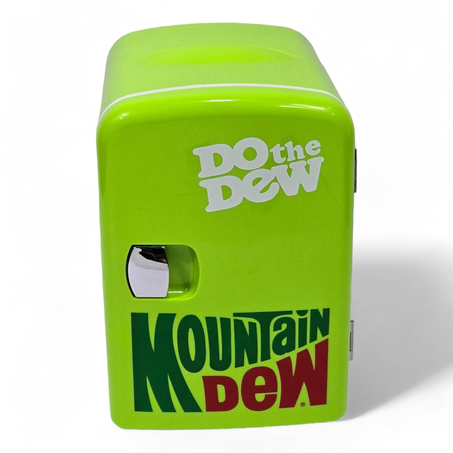 Mountain Dew MIS134MD, Mini Portable Compact Personal Fridge Cooler, 4 Liter Capacity Chills Six 12 oz Cans, 100% Freon-Free & Eco Friendly, Lime