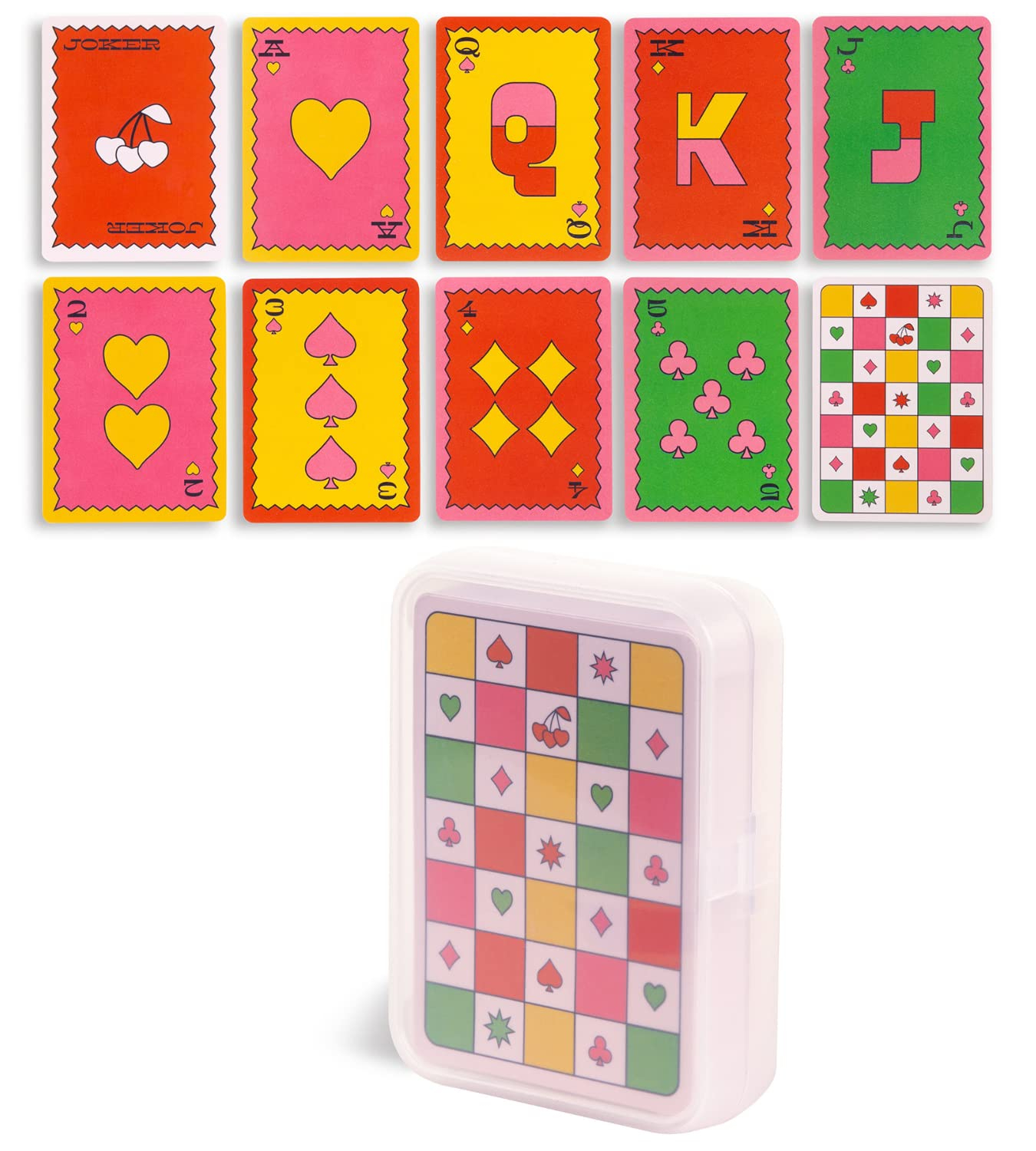 Colorful Waterproof Playing Cards with Plastic Storage Case
