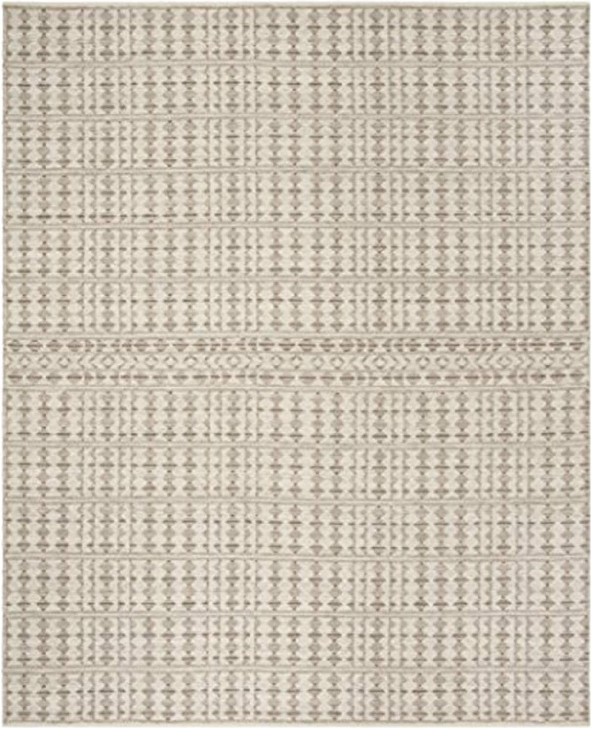 SAFAVIEH Kilim Maiara Geometric Wool Area Rug, Ivory/Light Grey, 8' x 10'
