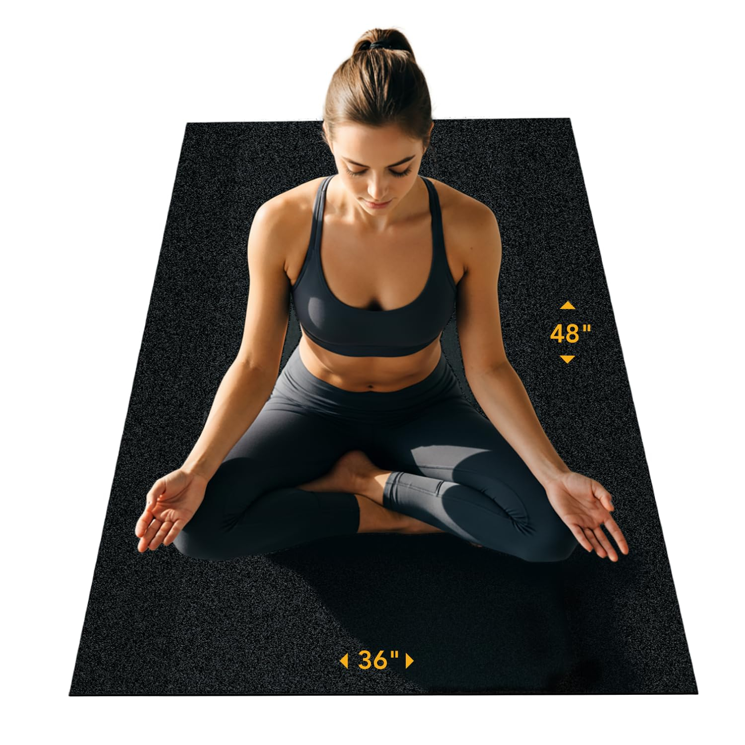 3 ft. x 4 ft. x 0.196 in. Black Rubber Fitness Utility Mat (12 sq. ft.)