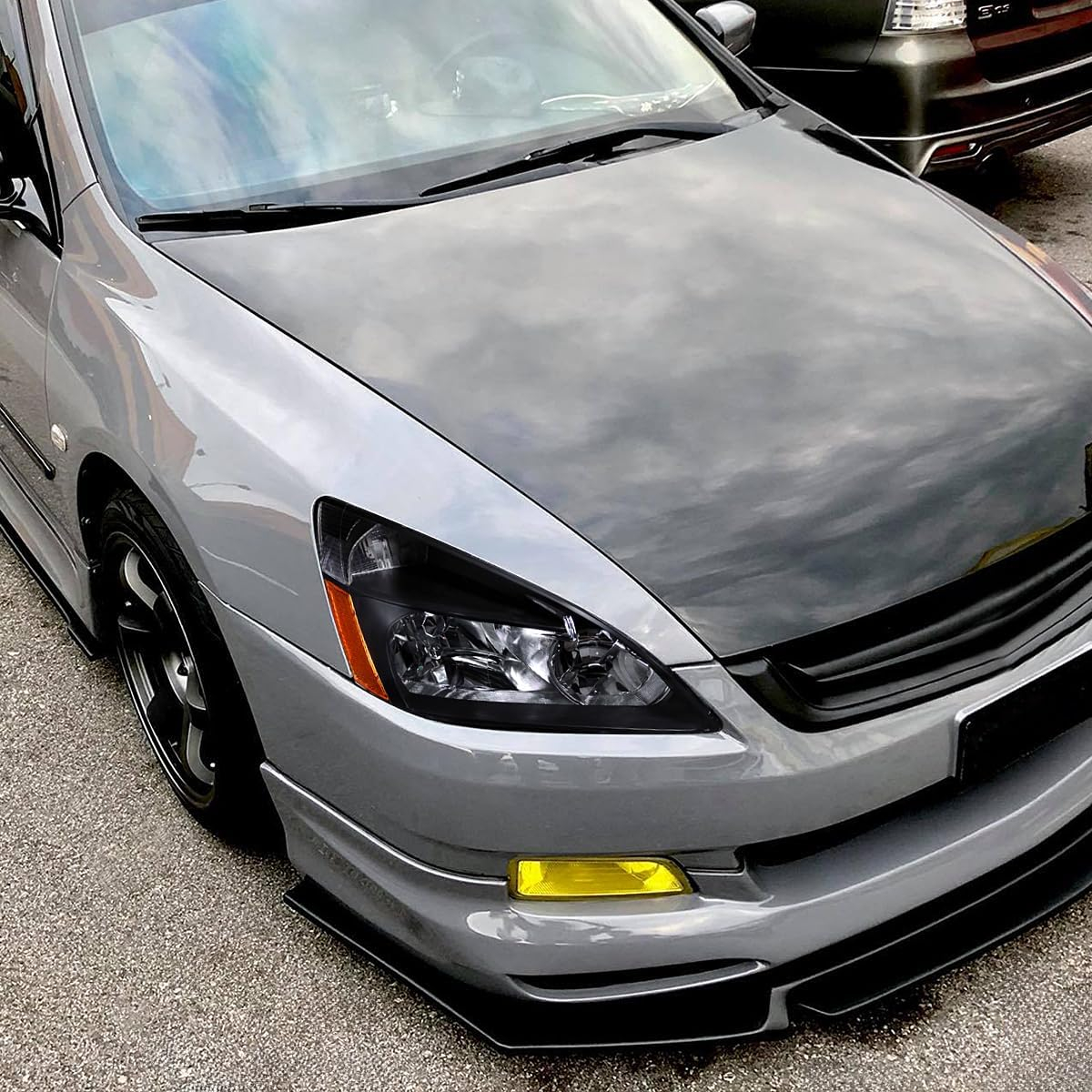 Spec-D Tuning Black Headlights Compatible with 2003-2007 Honda Accord LX EX L+R Pair Head Light Lamp Assembly
