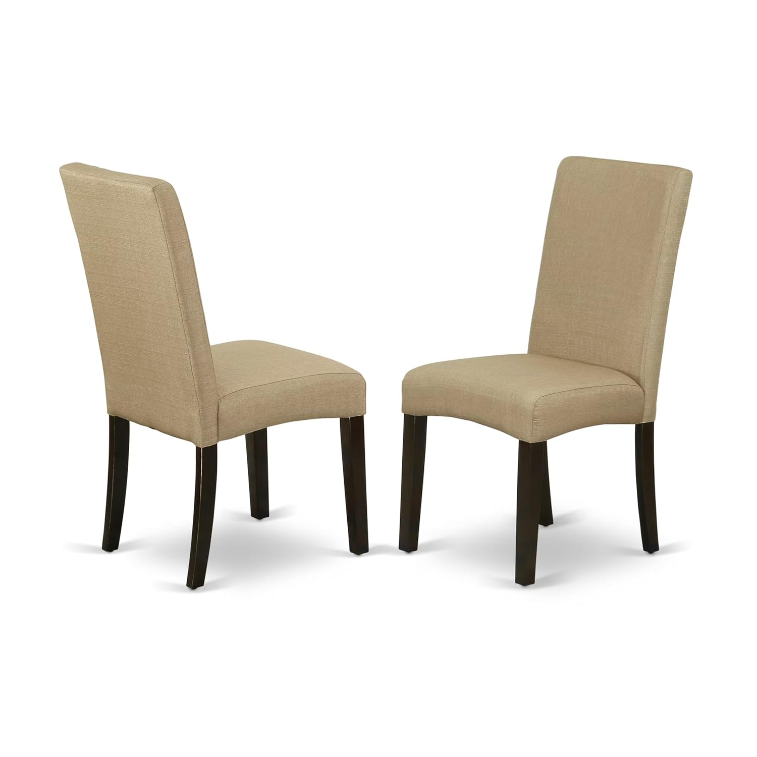 East West Furniture Driscol 39" Fabric Dining Chairs in Cappuccino (Set of 2)