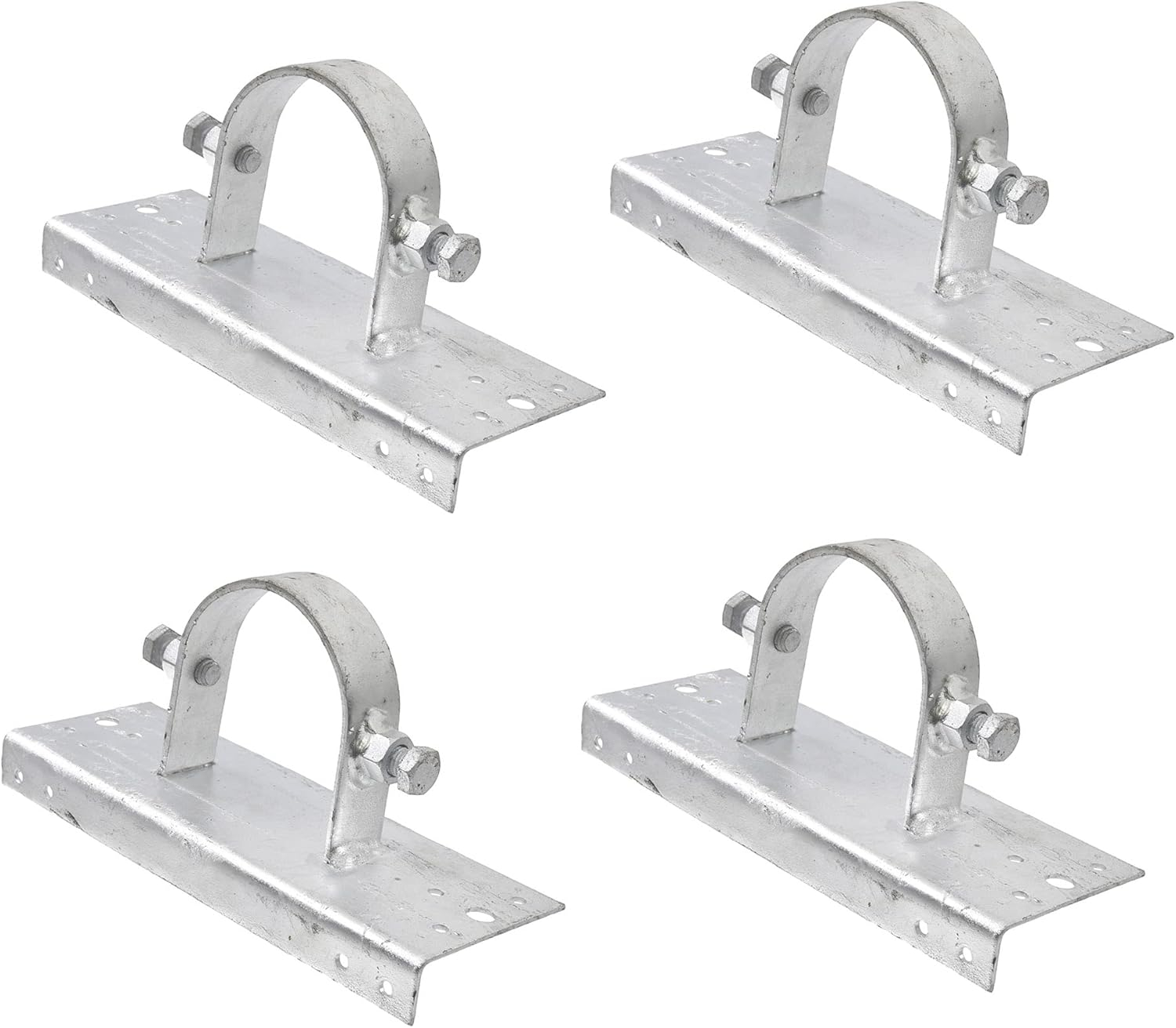Galvanized Steel Wood to Metal Fence Post Adapter Brackets, Pack of 4