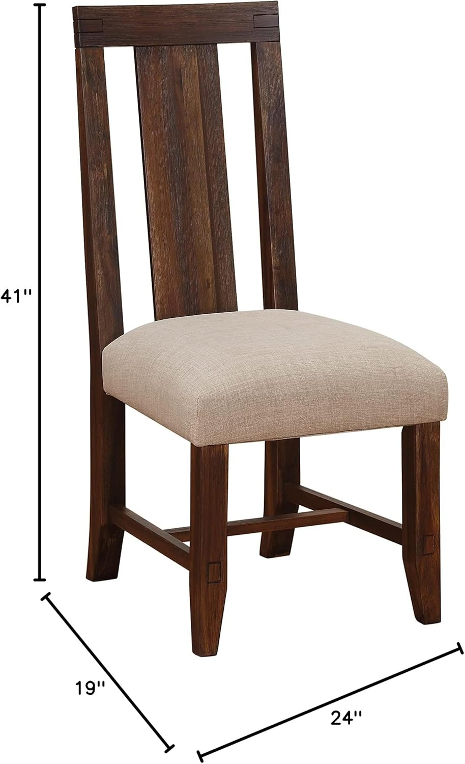Meadow Solid Wood Upholstered Dining Chair in Brick Brown