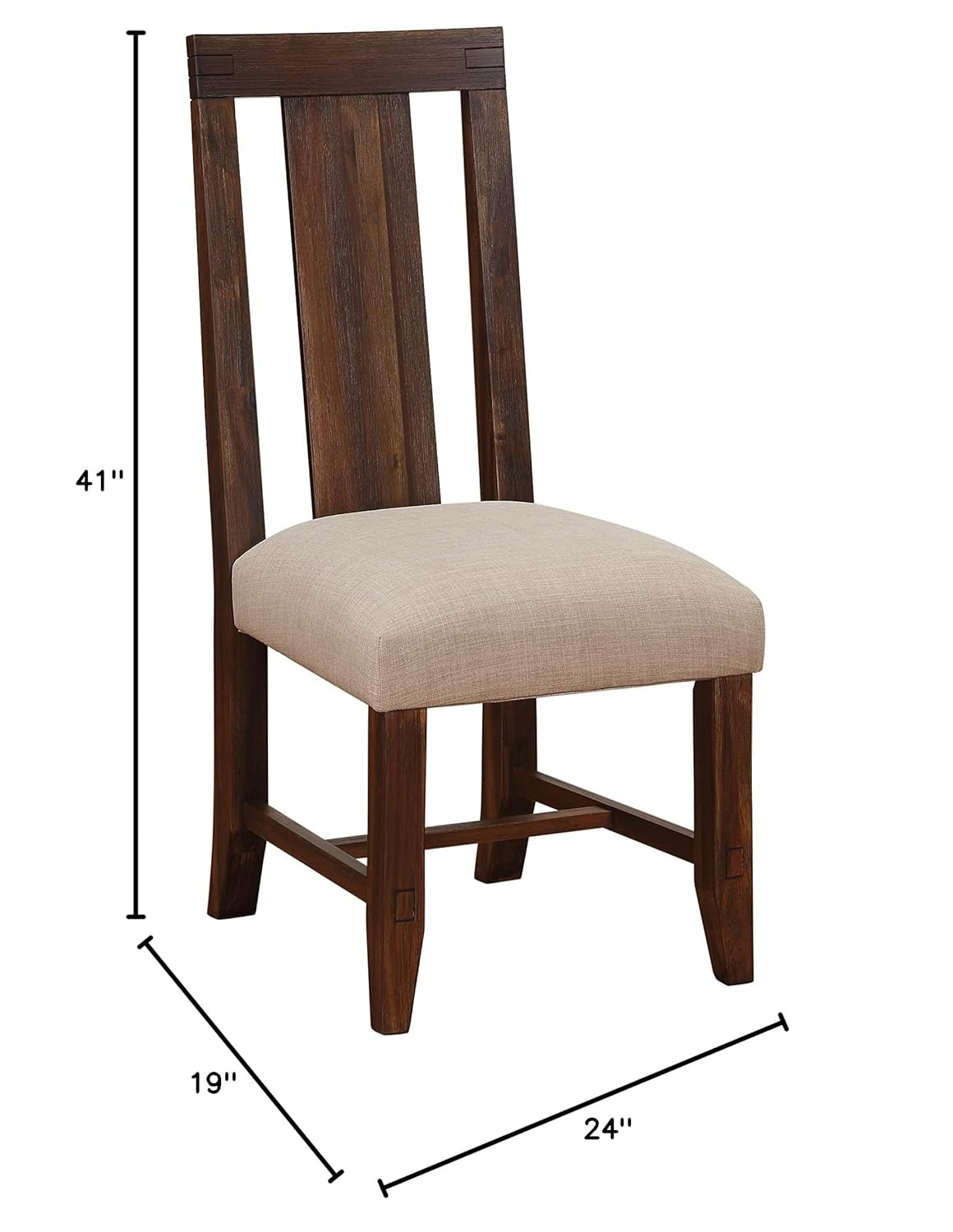 Meadow Solid Wood Upholstered Dining Chair in Brick Brown
