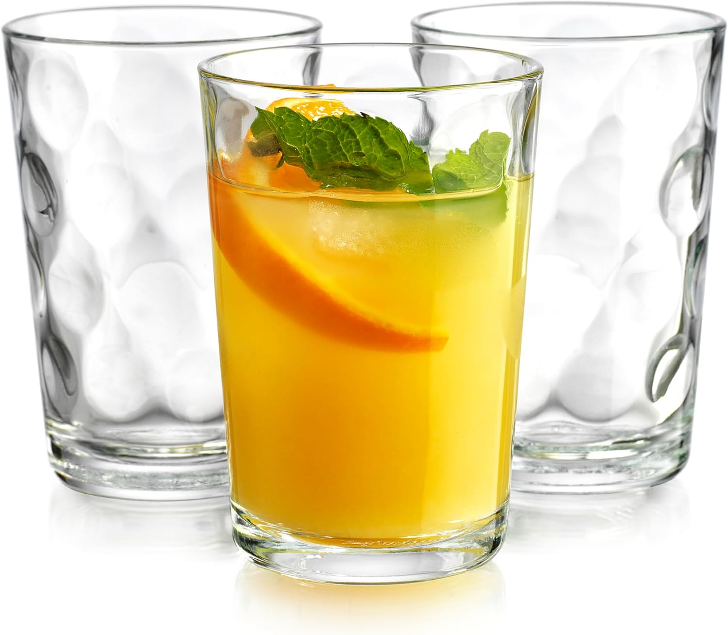 Modern Clear Glass Round Juice Cups Set of 10