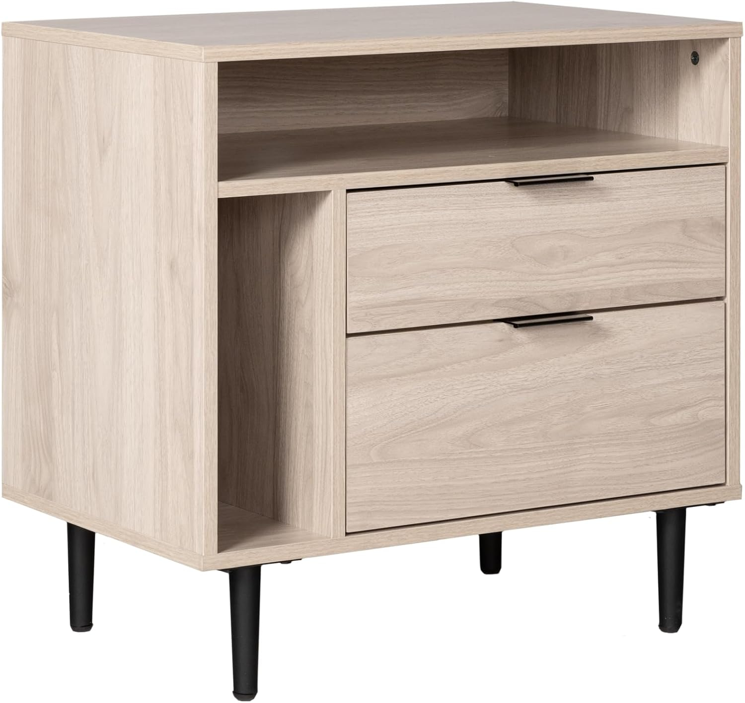 Lincoln 25" Modern Storage Bedroom Nightstand in Dark Walnut