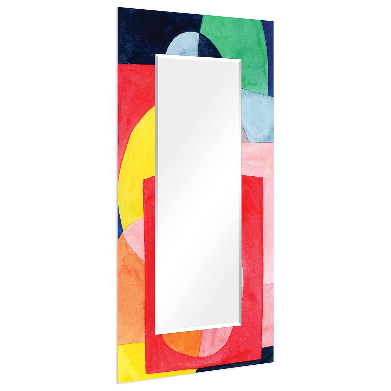 72 in. x 36 in. Launder II Rectangle Framed Printed Tempered Art Glass Beveled Accent Mirror