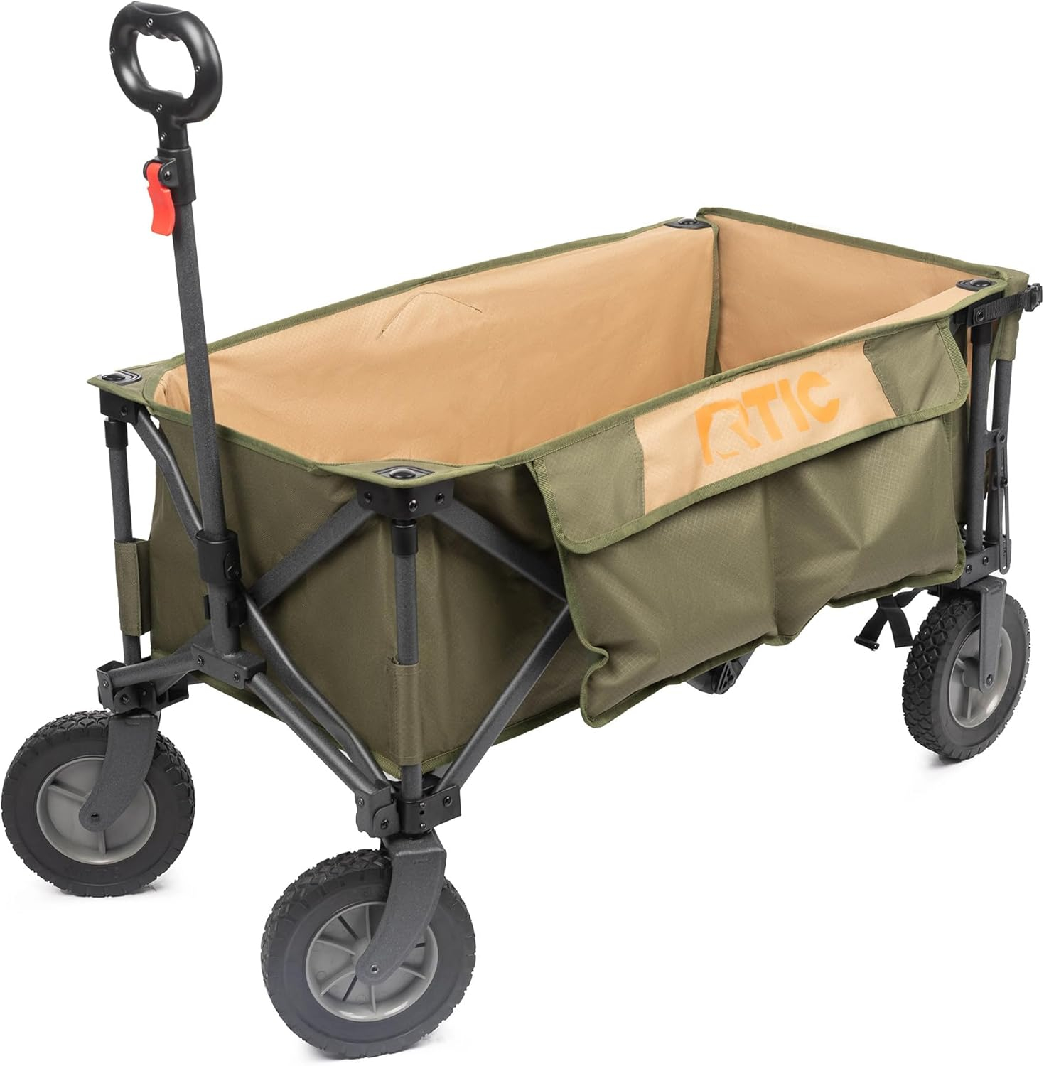 RTIC Ultra-Tough Wagon Folding Utility Cart with All-Terrain Wheels, Foldable, Portable, Collapsible, Push Pull Cart for Camping, Beach, Garden, Outdoor, Sports, 250 Lbs Capacity, Trailblazer