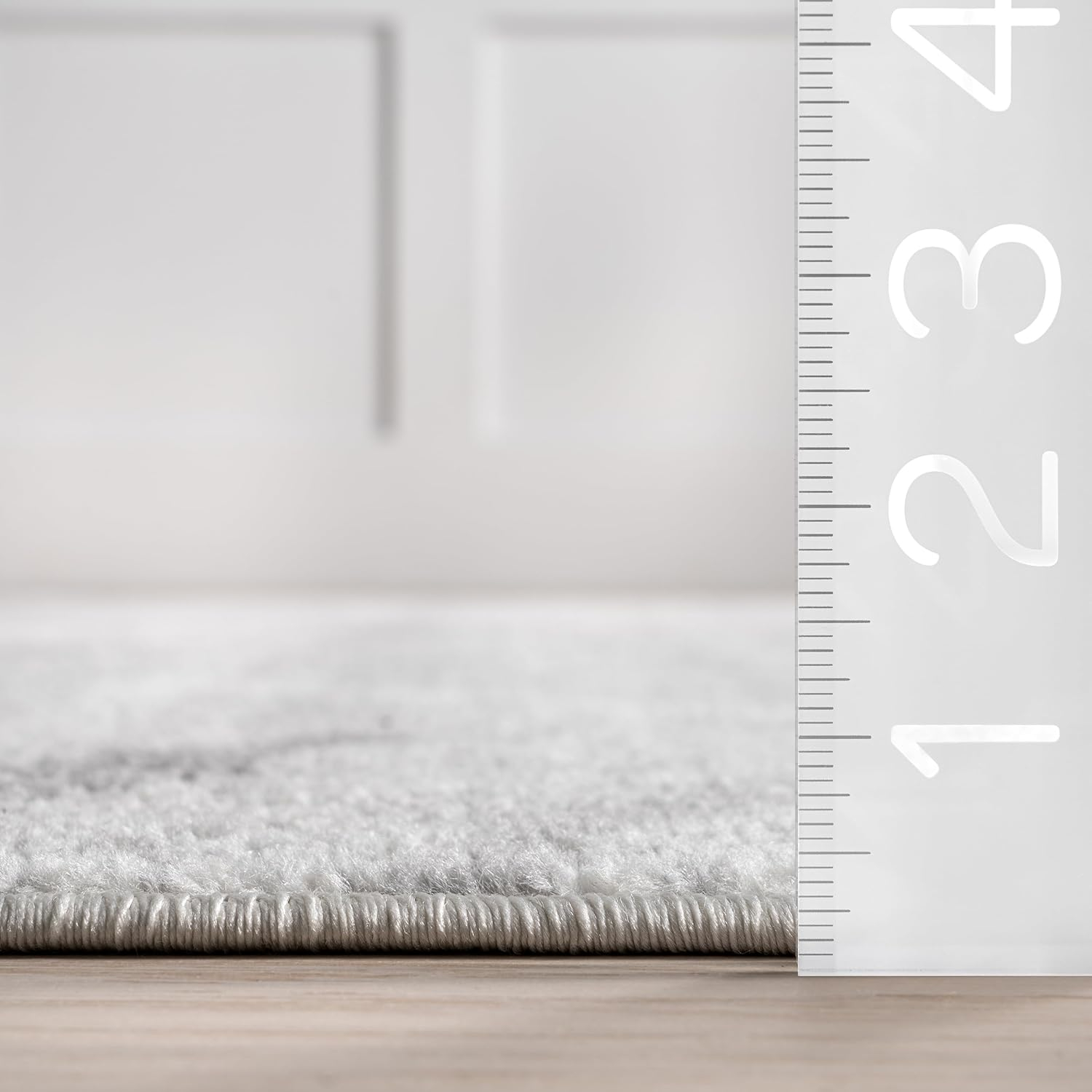 Gray Oval Reversible Stain-Resistant Synthetic Area Rug