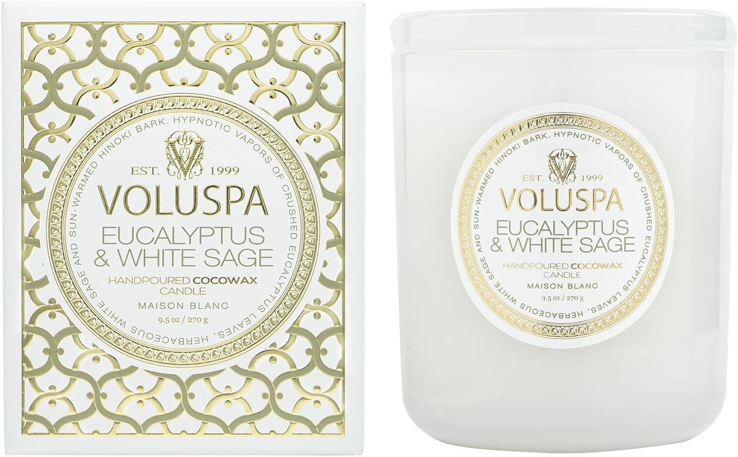 Eucalyptus & White Sage 9.5 oz Coconut Wax Candle