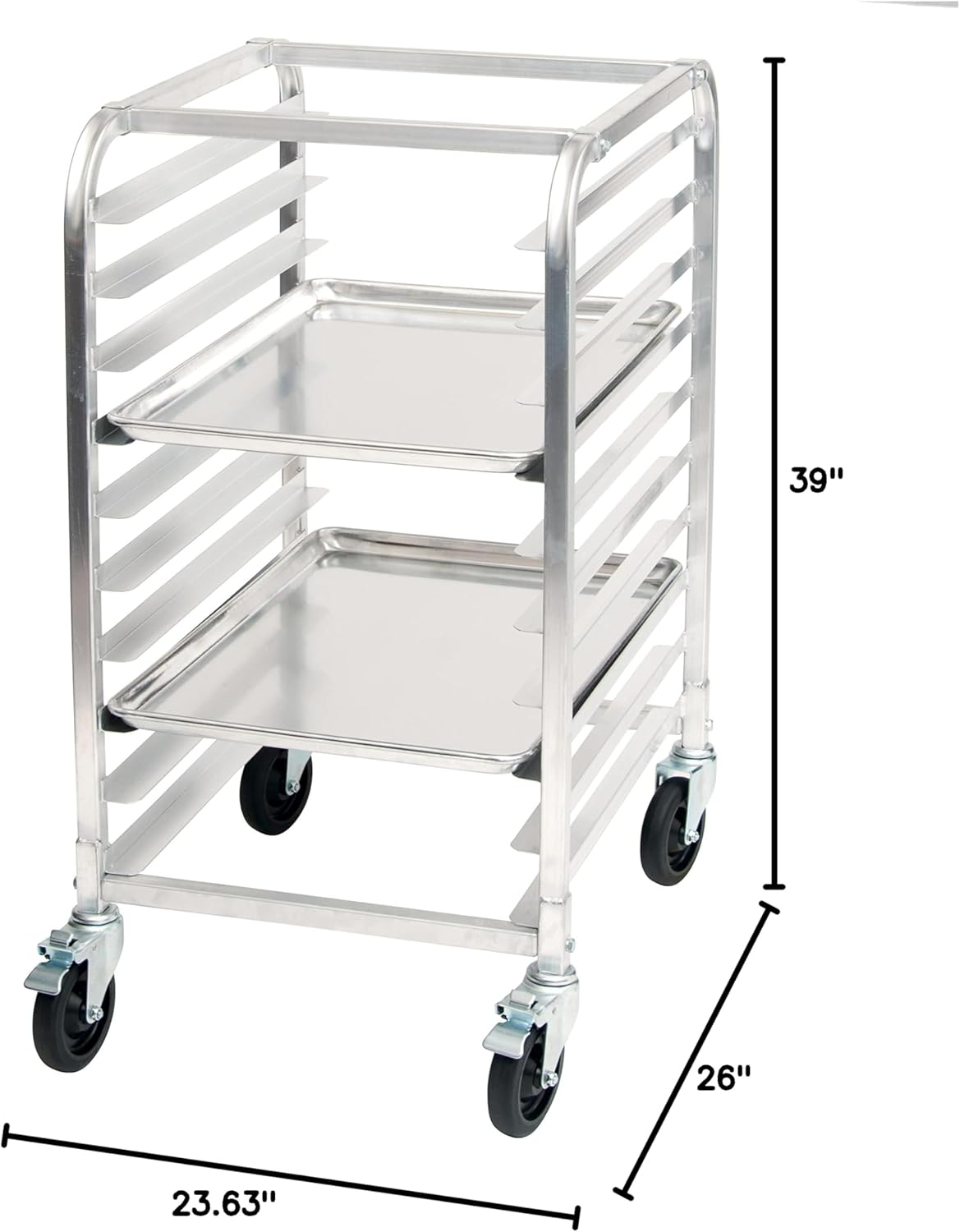 Compact Aluminum 10-Tier Sheet Pan Storage Rack