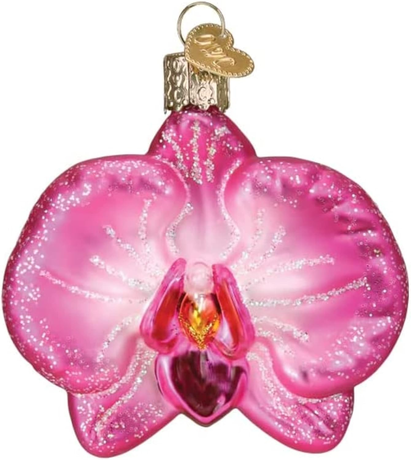 Old World Christmas Glass Blown Christmas Ornament, Orchid (With OWC Gift Box)