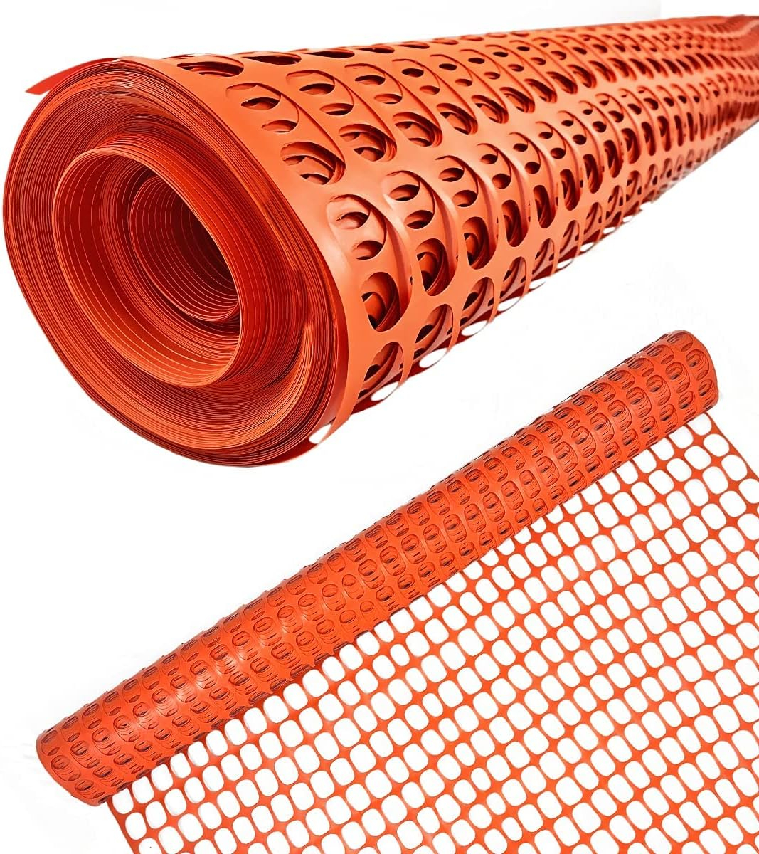 Ashman Plastic Mesh Fence, Construction Barrier Netting, Orange, 4'x200' Feet, 1 Roll, Garden Fencing, Fences Wrap, Above Ground, for Snow, Poultry, Chicken, Deer, Patio, Garden Netting, Orange 200FT