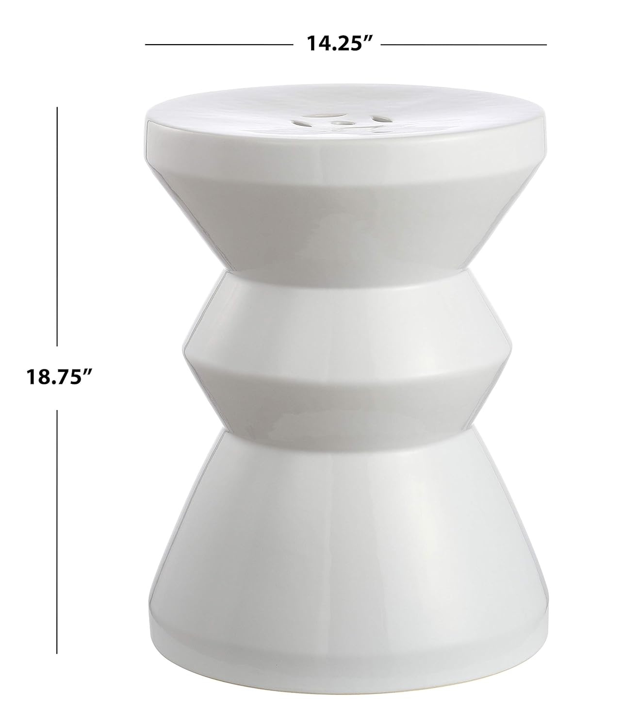 Safavieh Larsa Coin Indoor/Outdoor Ceramic Garden Stool, White