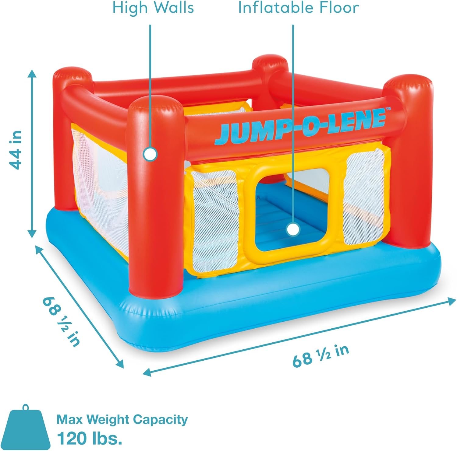 Intex 2 Pack Inflatable Jump-O-Lene Indoor or Outdoor Playhouse Bounce Castle House
