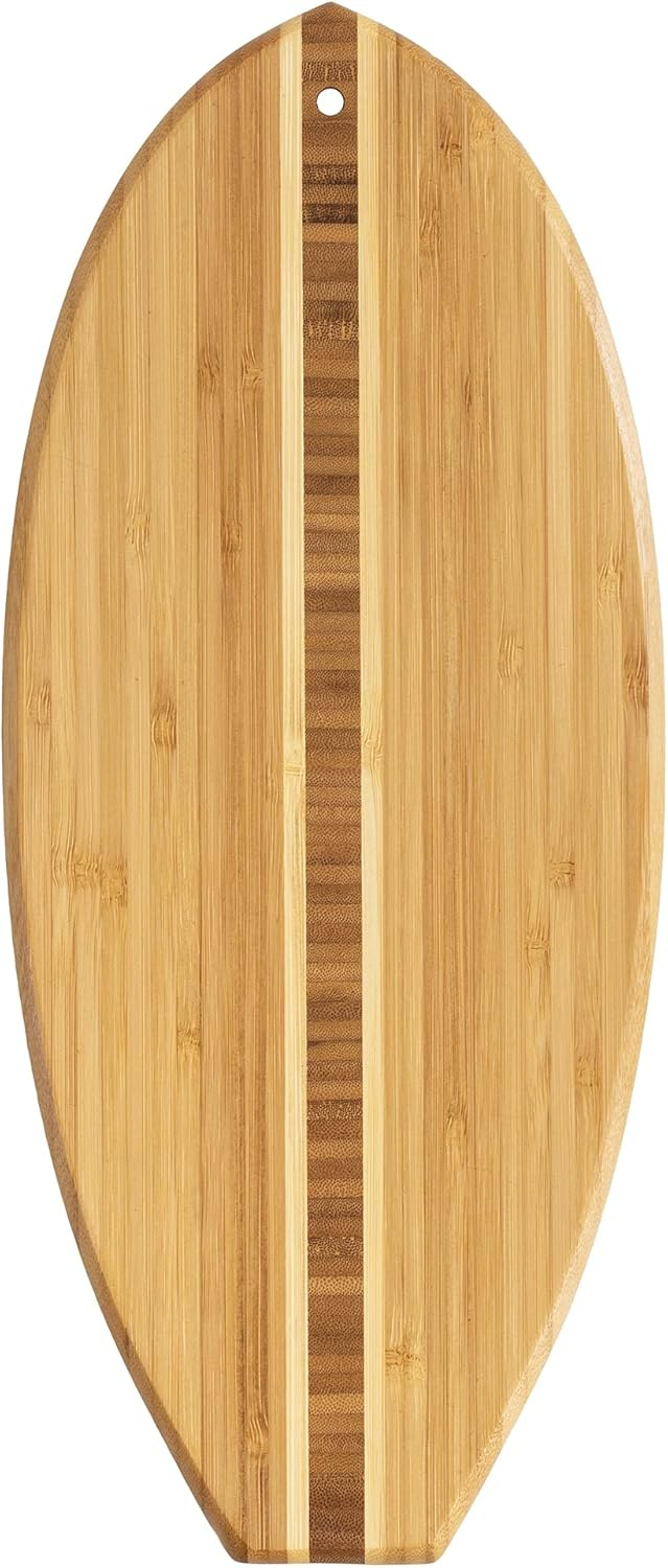 Totally Bamboo Lil' Surfer Surfboard Shaped Serving and Cutting Board