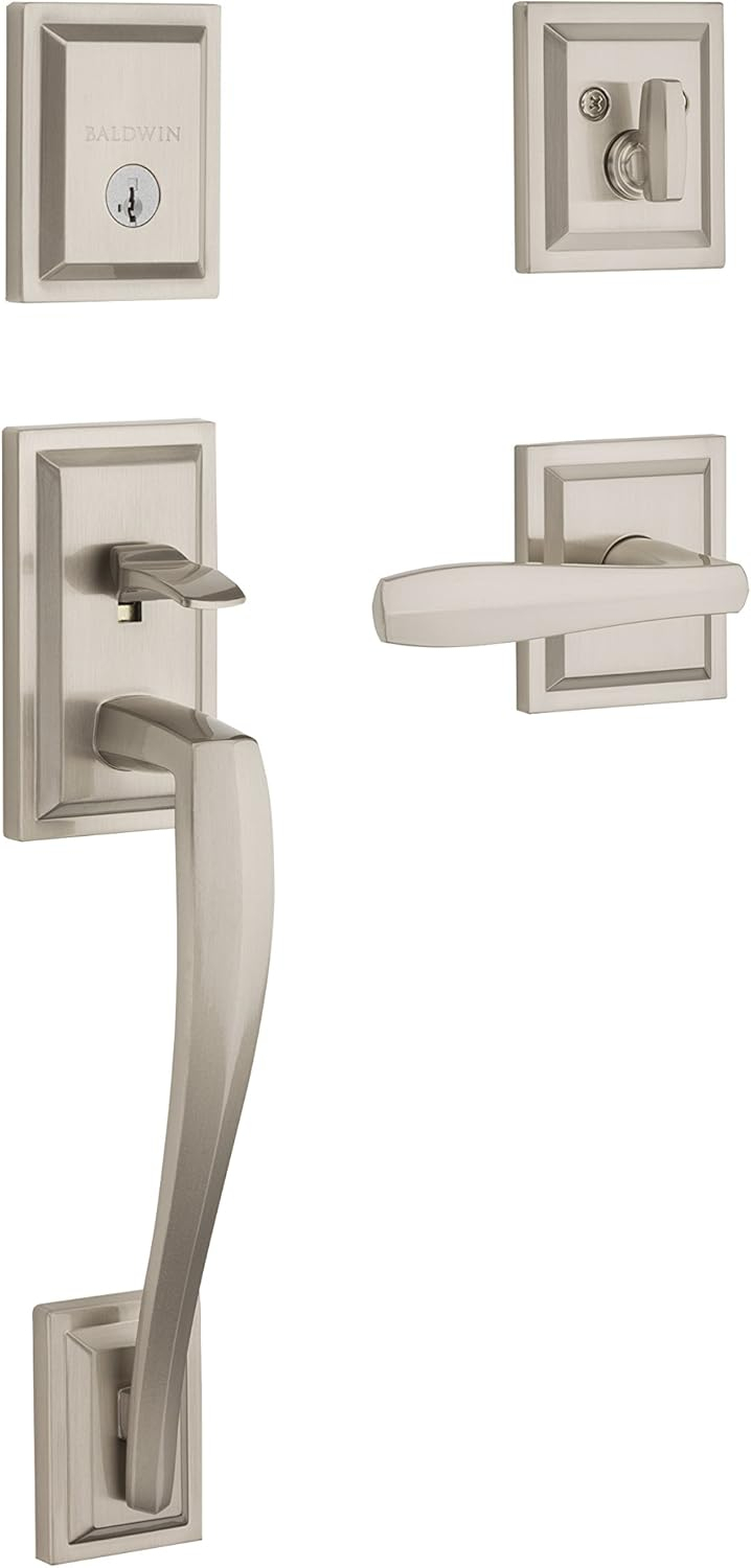 Torrey Pines Satin Nickel Single-Cylinder Deadbolt Handleset
