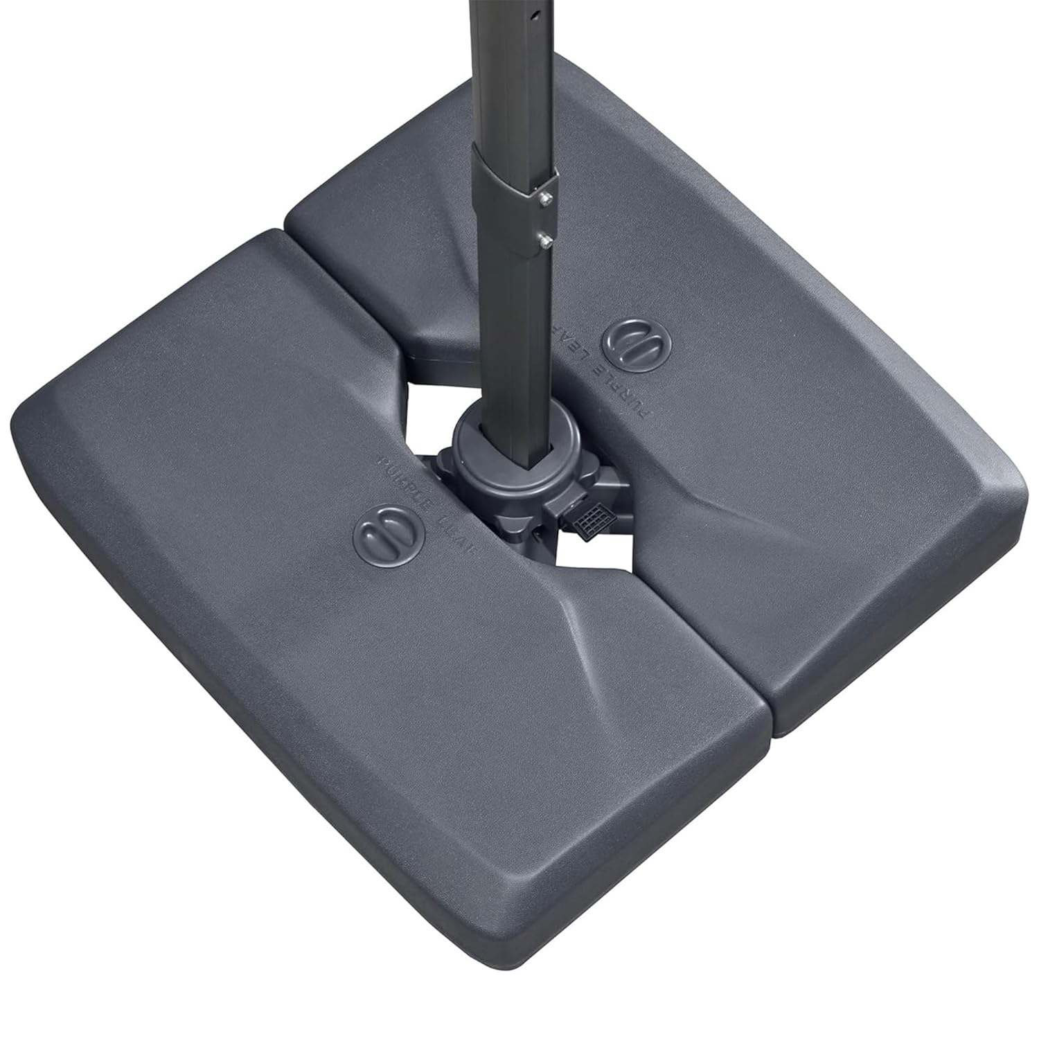 PURPLE LEAF 264 lBS Heavy Duty Patio Umbrella Base XBS540 Deck Offset Cantilever Umbrella Base Sand/Water Filled Square for Outdoor Gardern Backyard