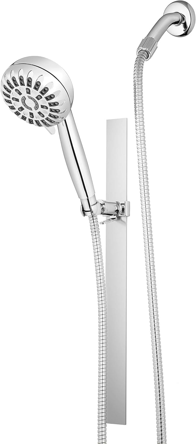Waterpik Height Select Slide Rail Hand Held Shower Head With PowerPulse