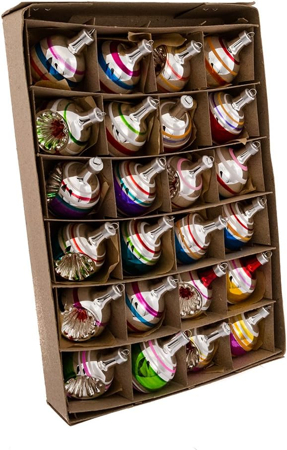 Kurt Adler Mini Glass Ornament, 24 Pieces