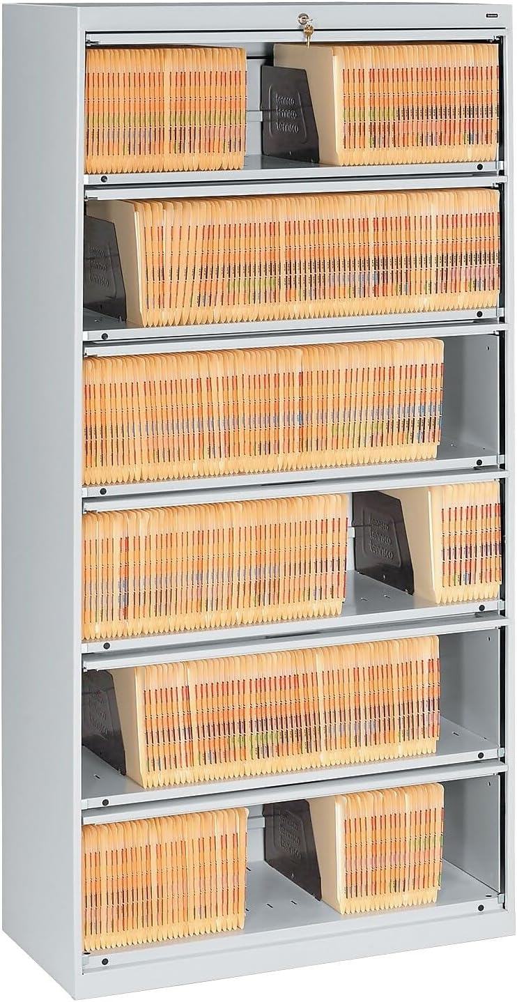 Tennsco 6 Drawers Lateral Lockable Filing Cabinet, Gray