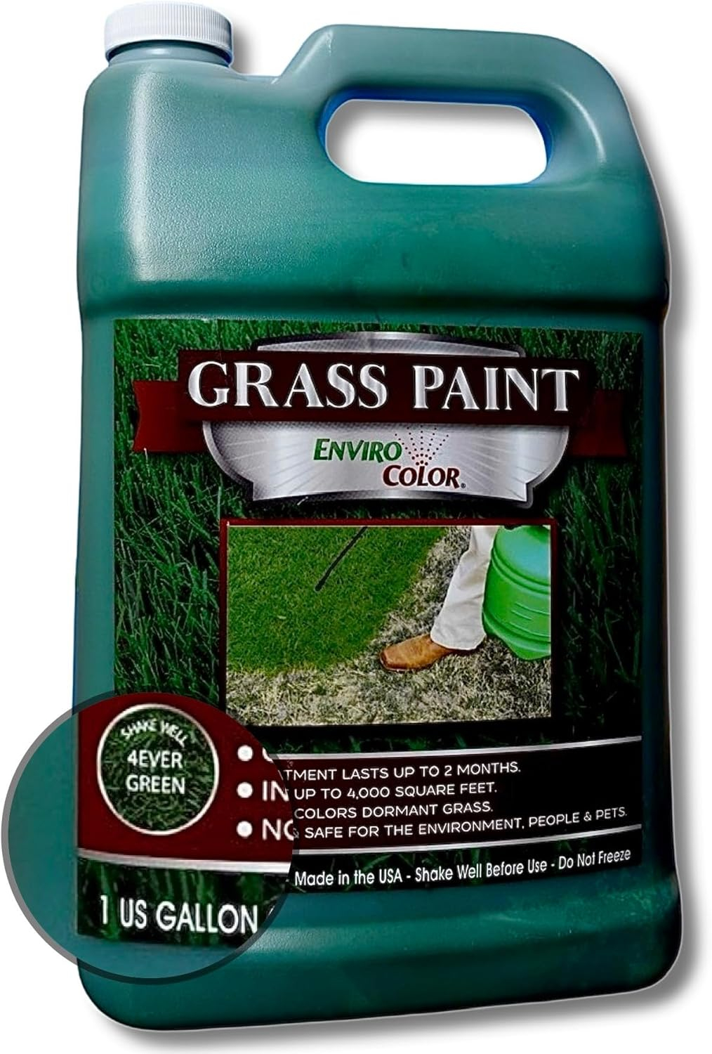 EnviroColor 4 Ever Green Grass Paint Gallon Treats 4,000 Ft², Treatment for Grass and Turf