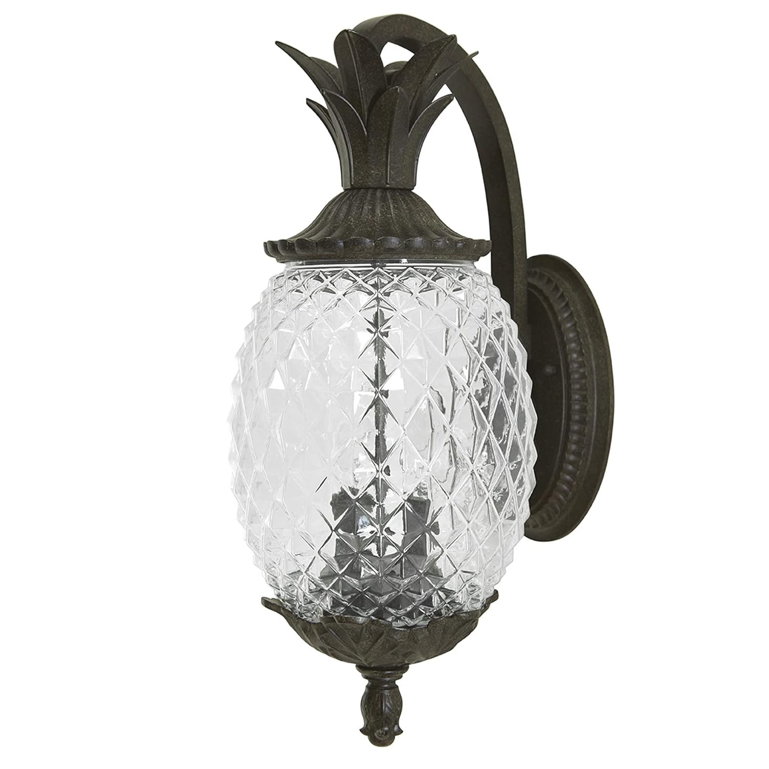 Black Dimmable Glass Lantern Wall Light