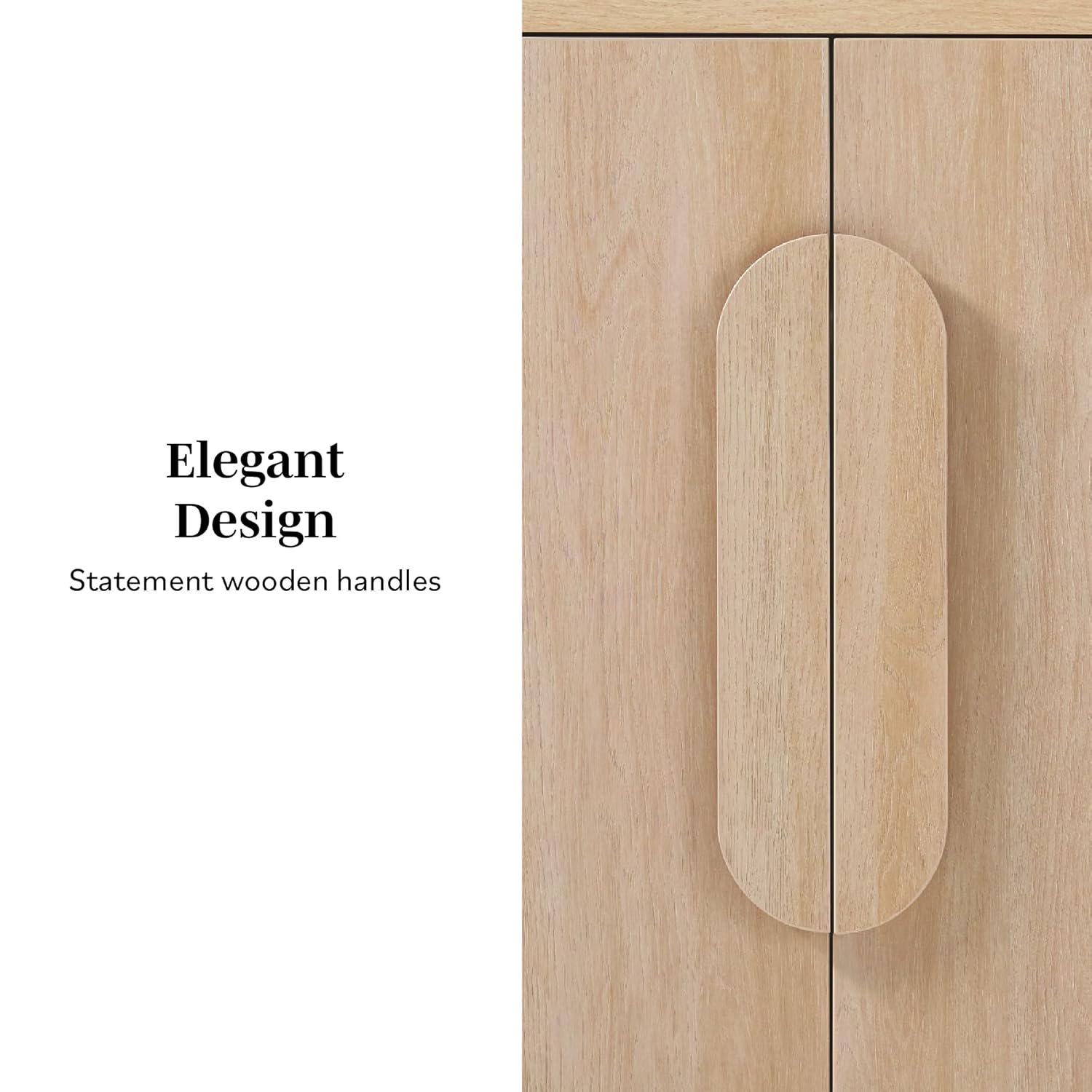 Walker Edison Modern 64" Sideboard with Rounded Edges, Coastal Oak