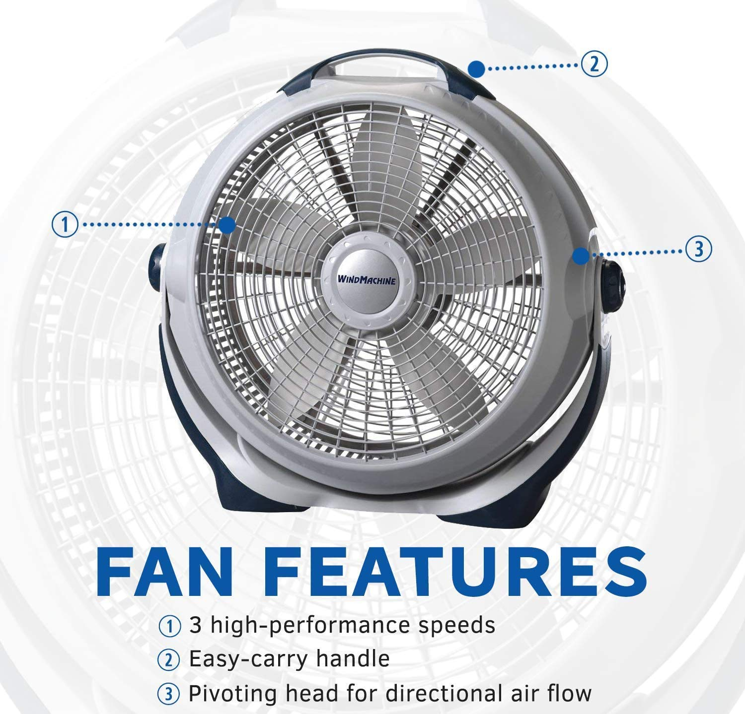 Lasko 20" White and Gray Remote Controlled Tilt Fan