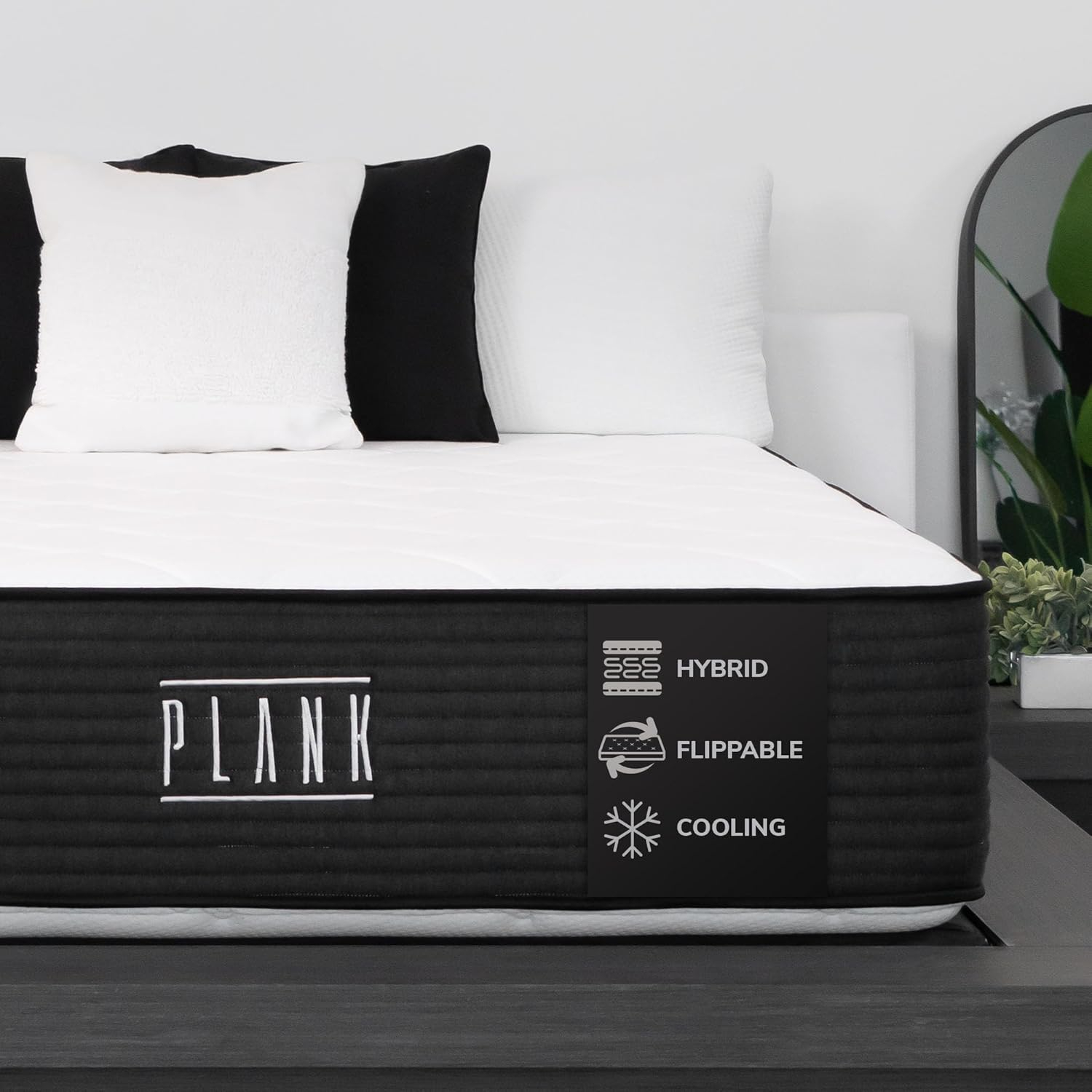 Brooklyn Bedding Plank 13" Luxe Two Sided Firm / Ultra Firm Mattress with Cooling Cover, Twin XL