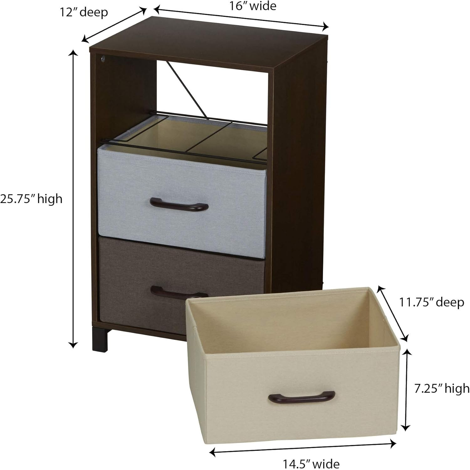 Compact 3-Drawer Earth-Tone Storage Chest with Steel Frame