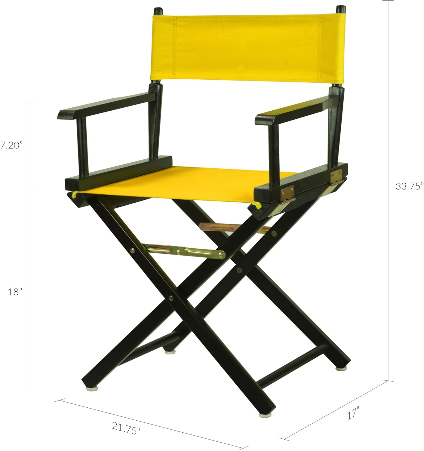 "18" Director's Chair Black Frame-Gold Canvas"