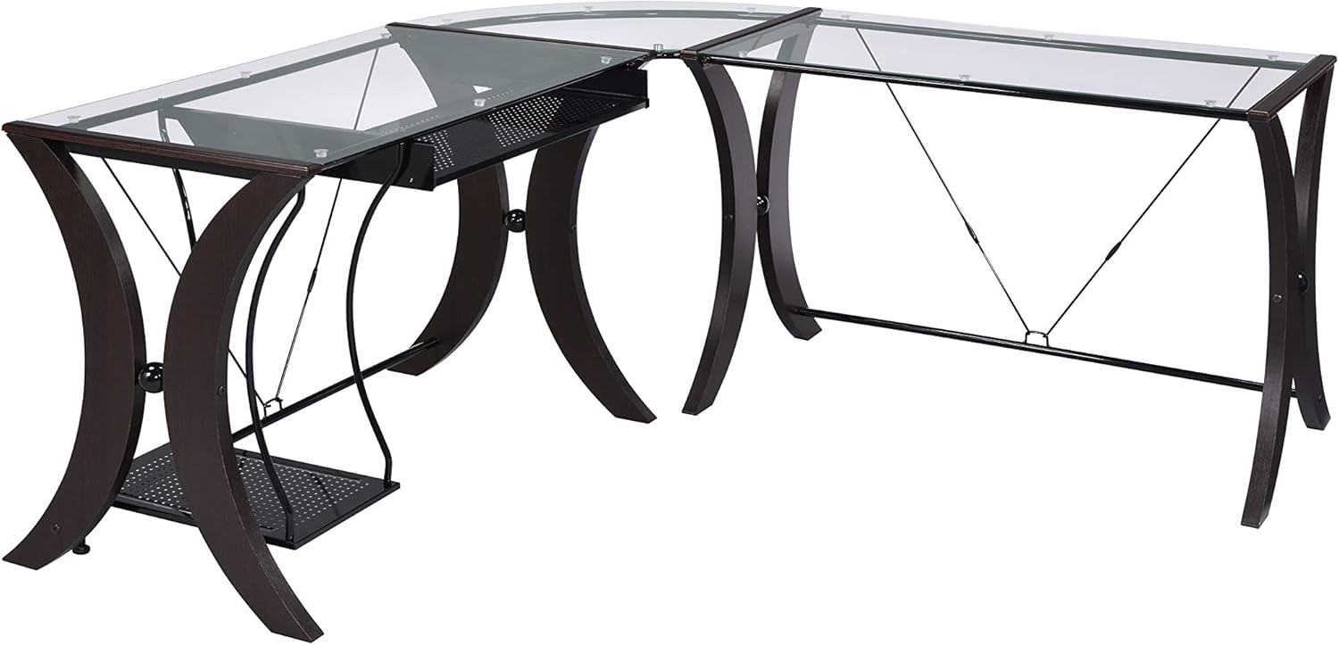 Monterey 3-piece L-shaped Computer Desk Set Cappuccino