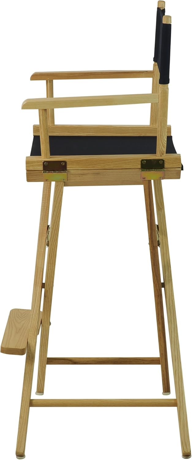 206-30-032-10 30 in. Extra-Wide Premium Directors Chair, Natural Frame with Navy Color Cover