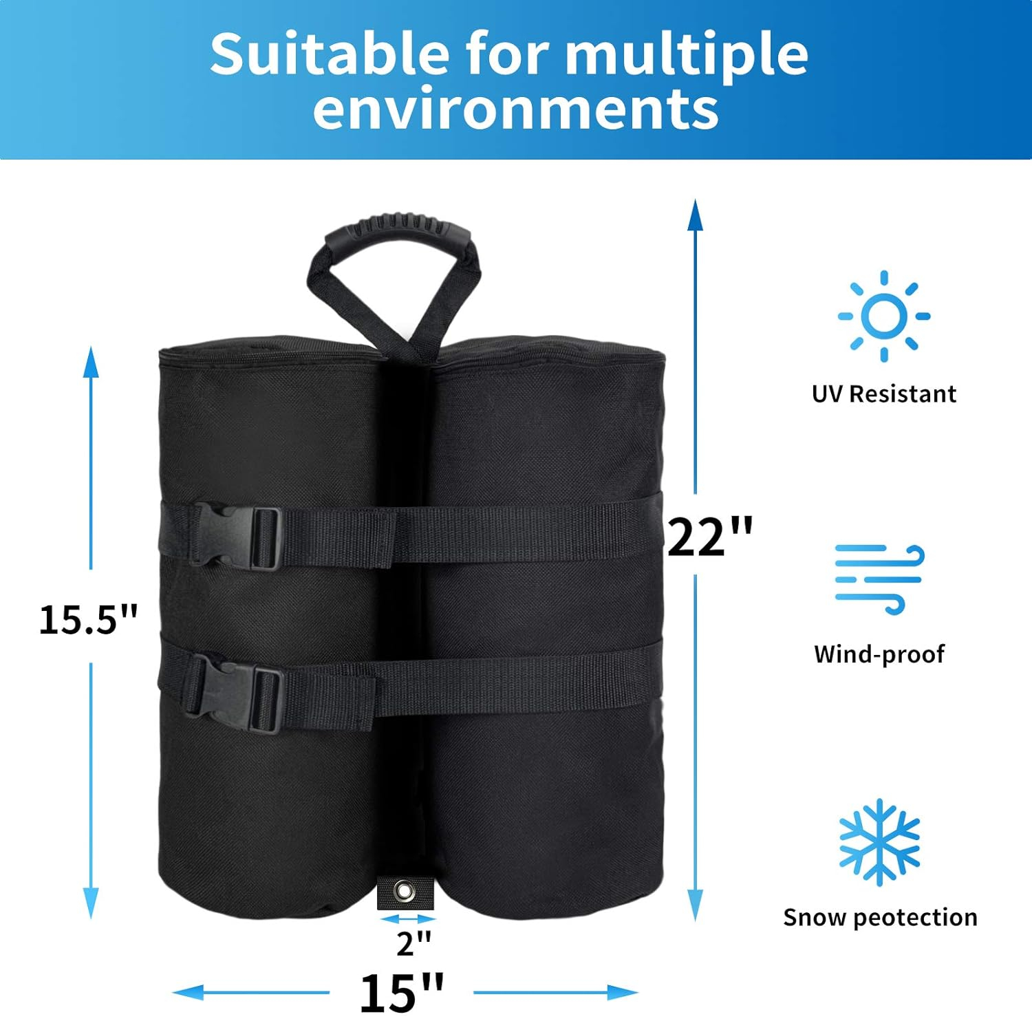 Plus Size Weight Bags(240 lbs) for Pop up Canopy Tent, 1680D Heavy Duty Leg Weights Sand Bags for Instant Outdoor Sun Shelter Canopy, Set of 4