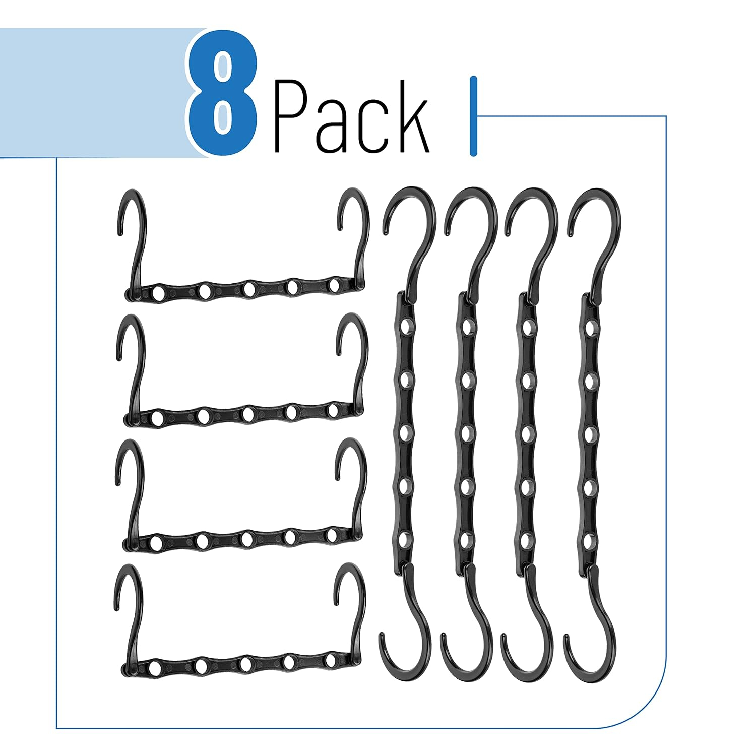 Mr. Pen- Space Saving Hangers, Black, 8 Pack, Clothes Organizers, Shirt Hangers, Magic Closet Space Savers, Back to School Supplies