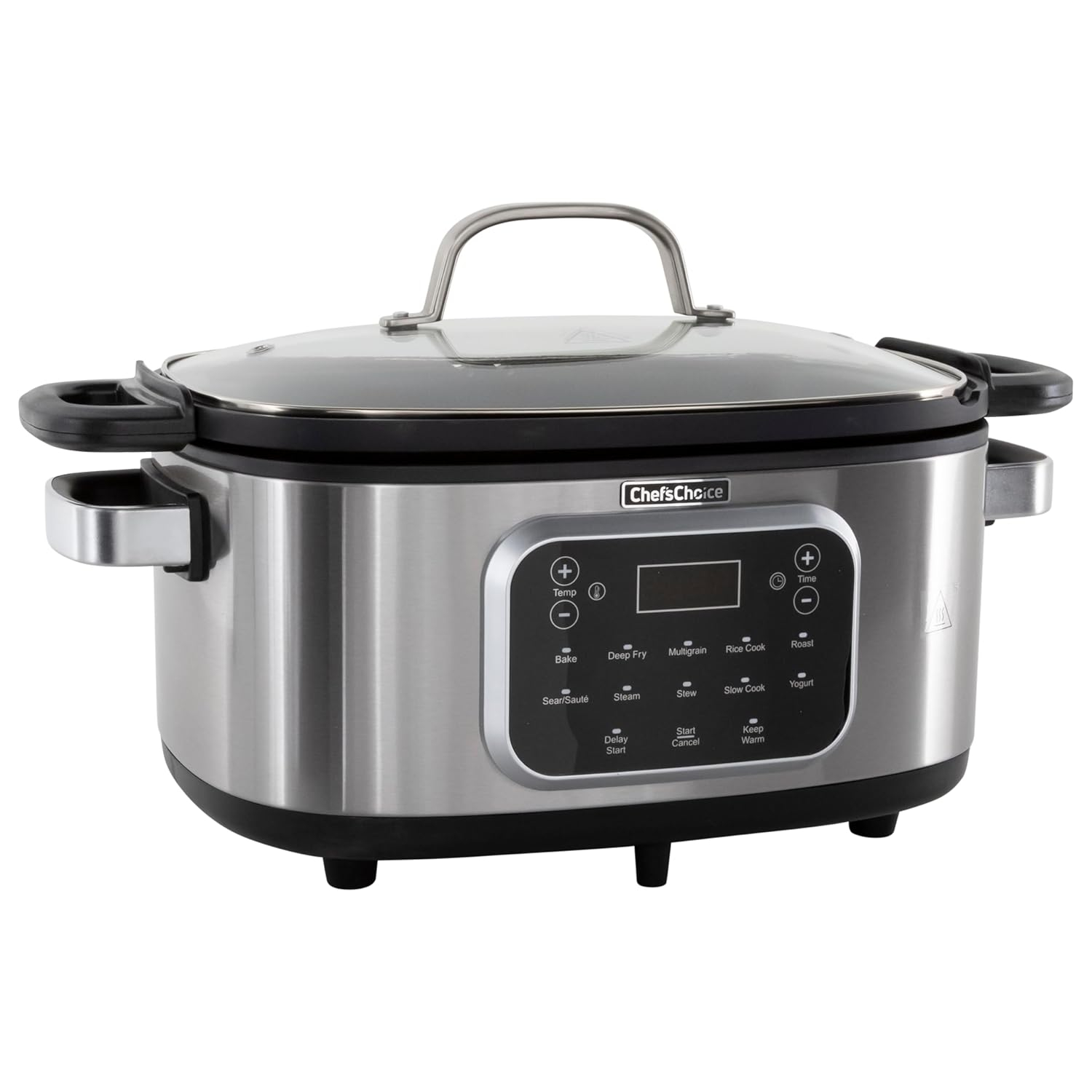 Chef'sChoice Multicooker, Large 6-Quart Capacity Multipurpose Non-Stick Vessel and Variable Temperature Control with Keep Warm and 12 Cooking Presets, 1300-Watts, Stainless Steel
