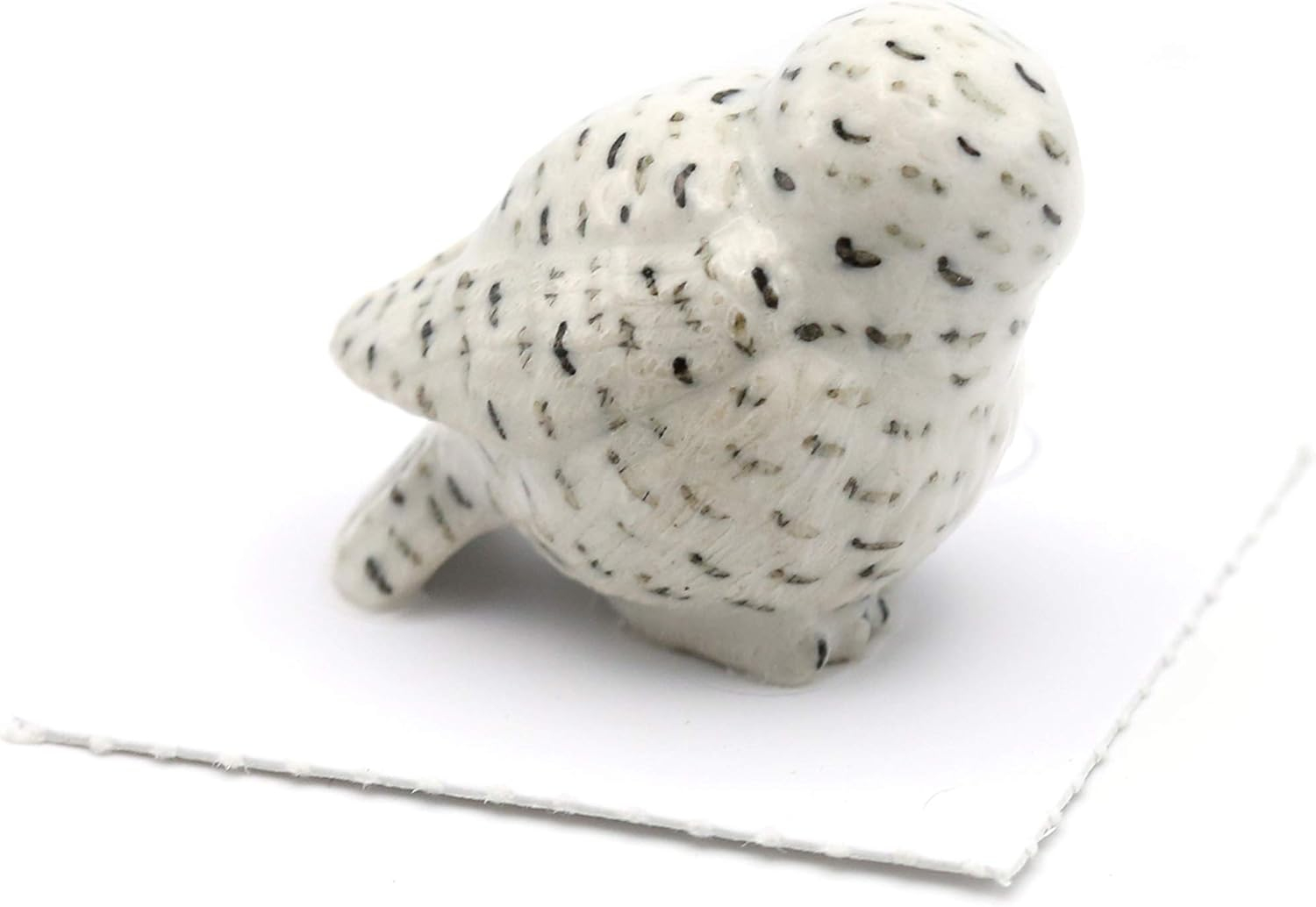 Little Critterz White Snowy Owl "Ghost" Hand-painted - Home Decor Bird Birthday Gift Decorative Figurine - Miniature Porcelain Figurine