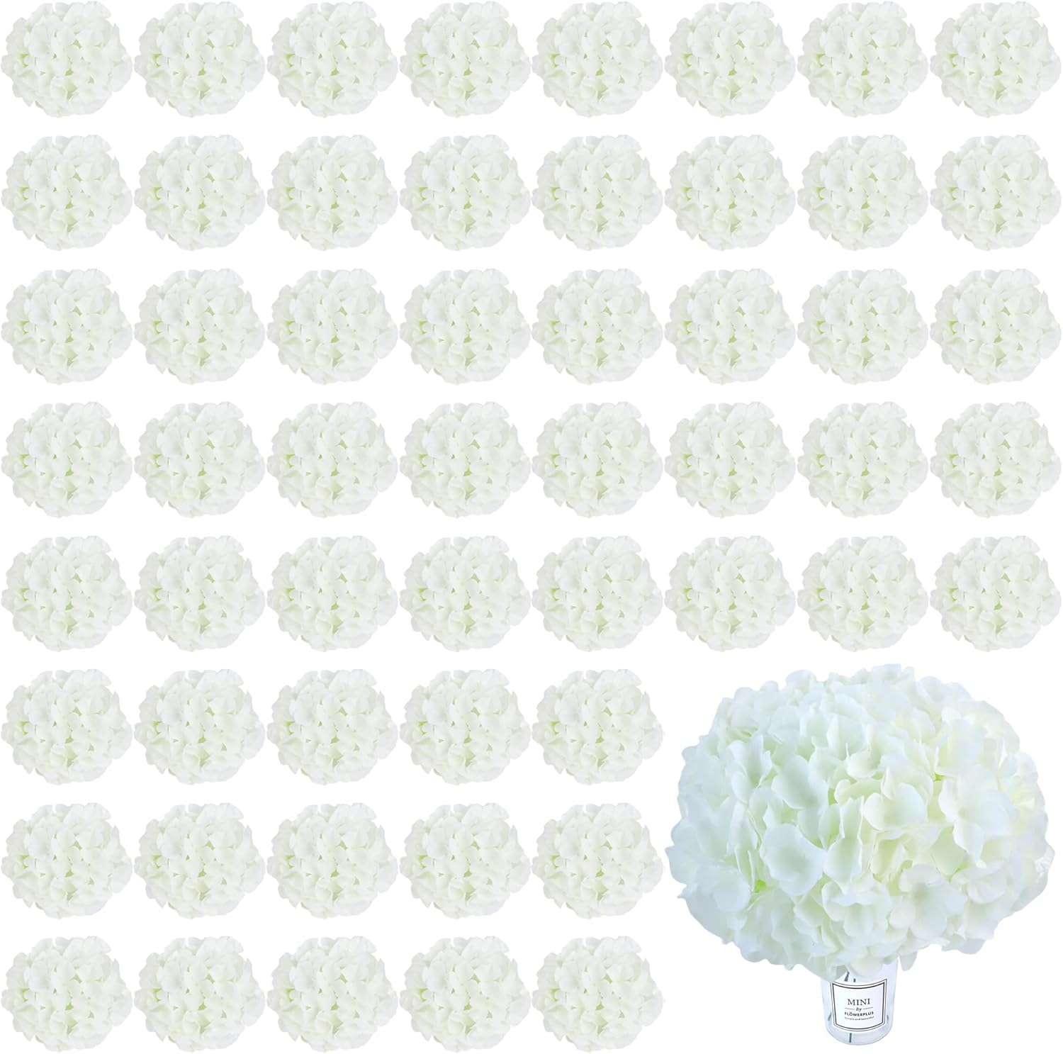 AVIVIHO Hydrangea Artificial Flowers Realistic White Fake Hydrangeas Silk Flowers with Stems Pack of 10 for Spring Mother's Day Easter Gifts Wedding Floral Bouquet Home Decor Party Decoration