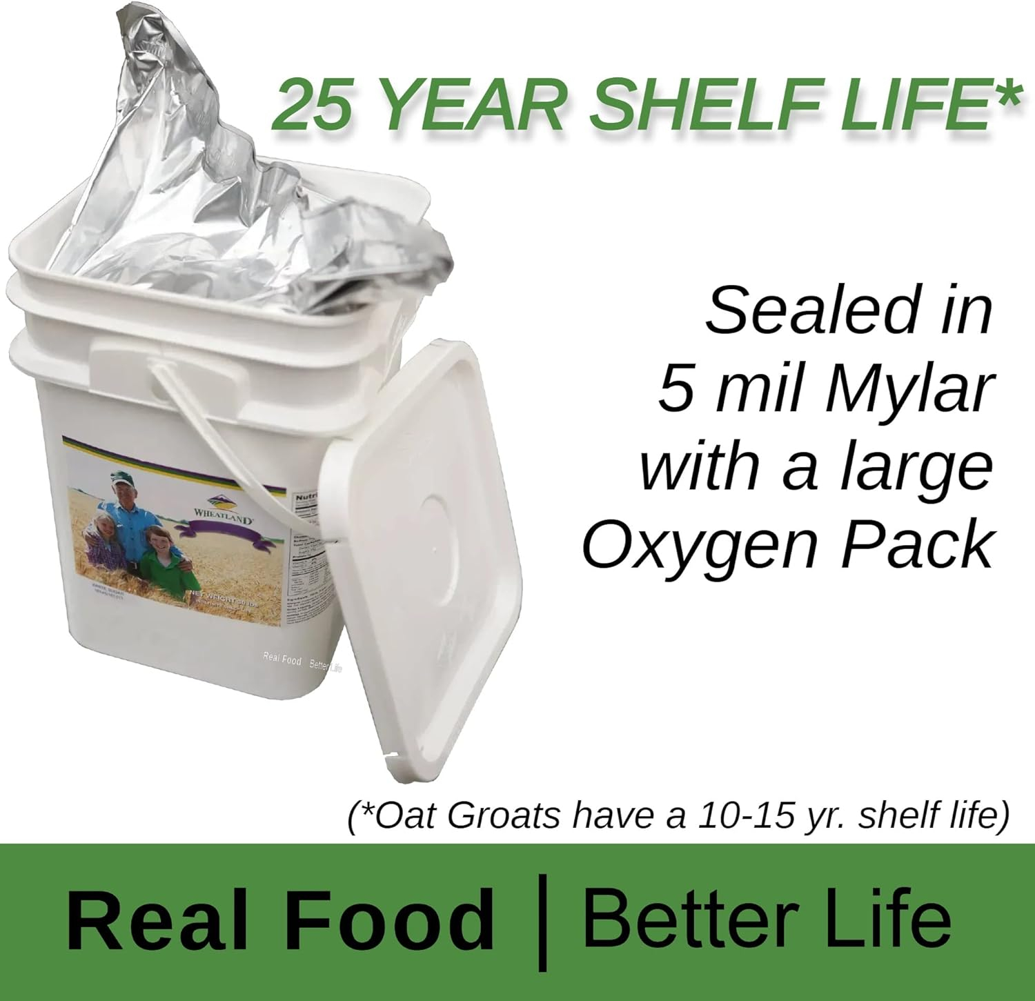 Wheatland Soft White Wheat Berries 23 lbs in Mylar Bucket