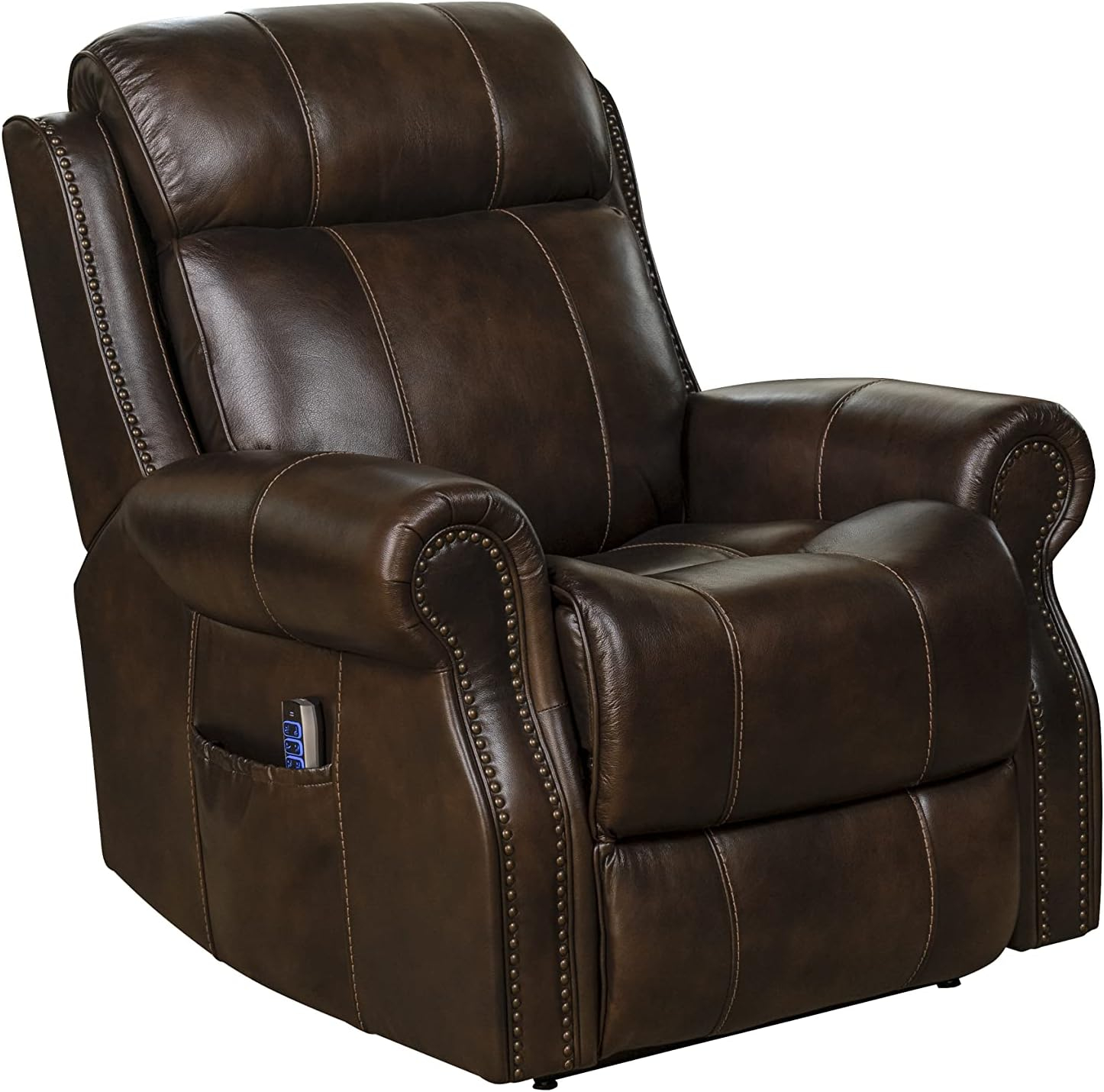 Classic Tonya Brown Leather Power Lift Recliner with Dual Motor