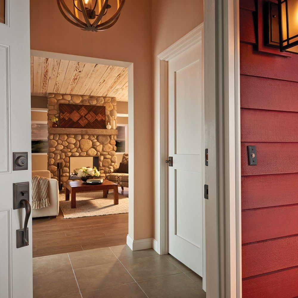 Addison Handleset with Single Cylinder Deadbolt and Accent Door Lever and Rosette