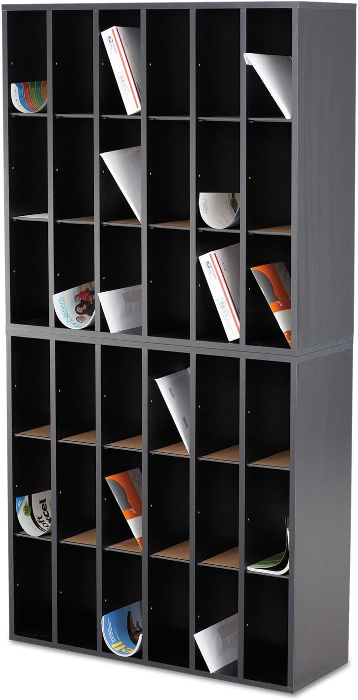 Mail Sorter with Adjustable Dividers 18 Compartments
