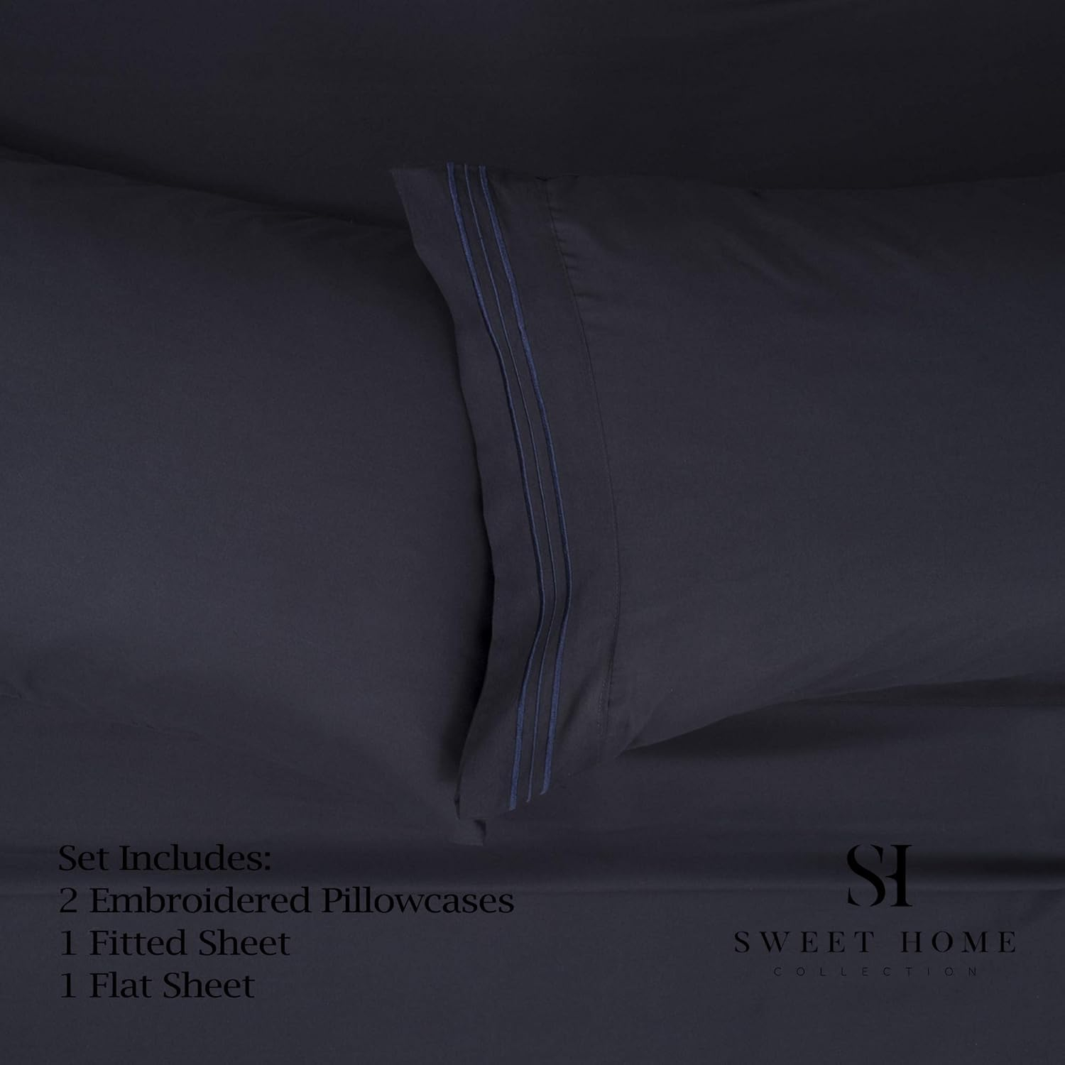 1500 Supreme Collection Queen Sheet Sets Navy Blue - Luxury Hotel Bed Sheets and Pillowcase Set for Queen Mattress - Extra Soft, Elastic Corner Straps, Deep Pocket Sheets, Queen Navy Blue