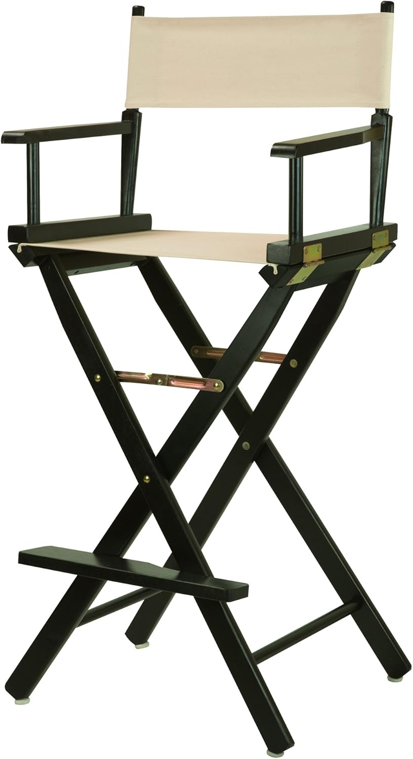 Casual Home 230-02-021-12 30 in. Directors Chair Black Frame with Natural & Wheat Canvas