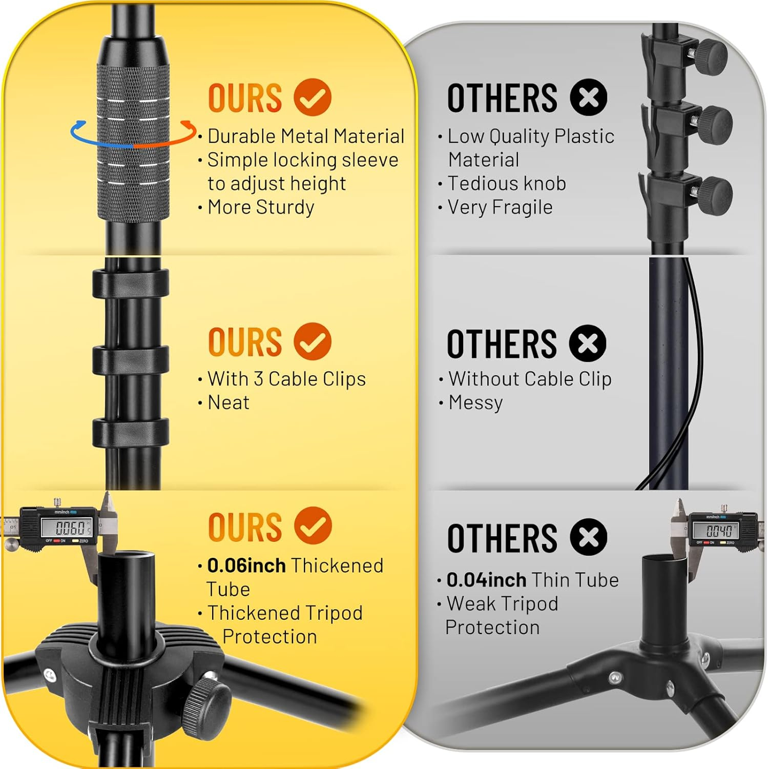 CAHAYA Dual-use Tripod Microphone Stand with Phone Holder Gooseneck Floor Mic Stand Portable with Carrying Bag and 2 Mic Clips for Singing Performance Wedding Stage Meeting Live CY0312