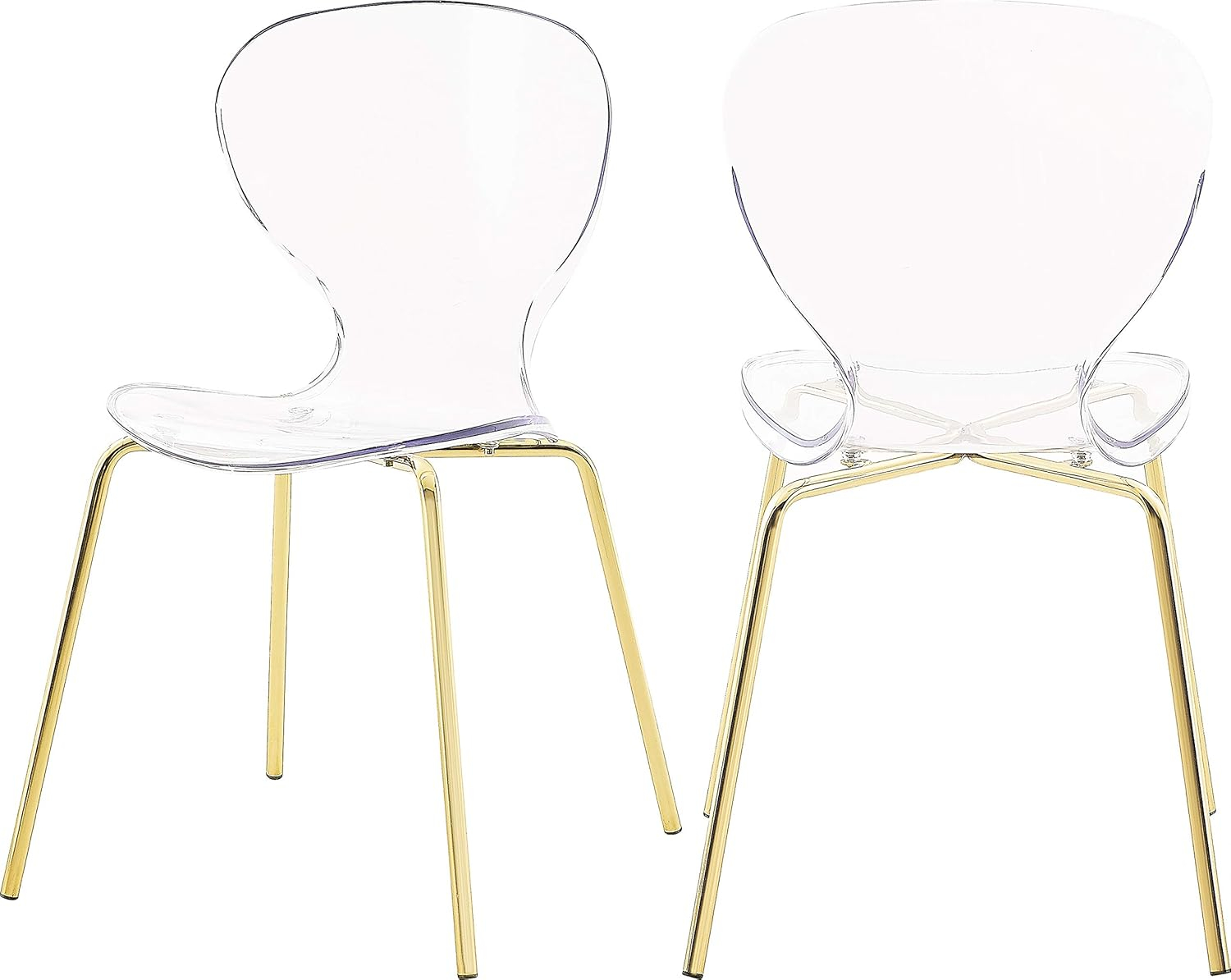 Meridian Furniture Clarion 18"H Metal Dining Chair in Gold (Set of 2)
