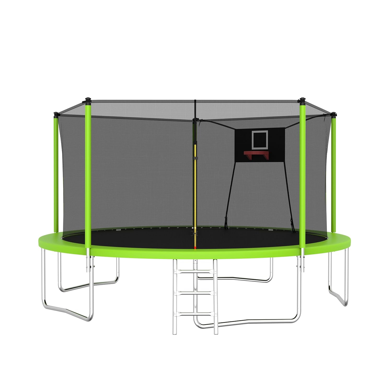1000 LBS 14FT Outdoor Trampoline with Basketball Hoop & Safety Enclosure Net - ASTM Approved, Heavy-Duty Recreational Trampoline for Kids & Adults