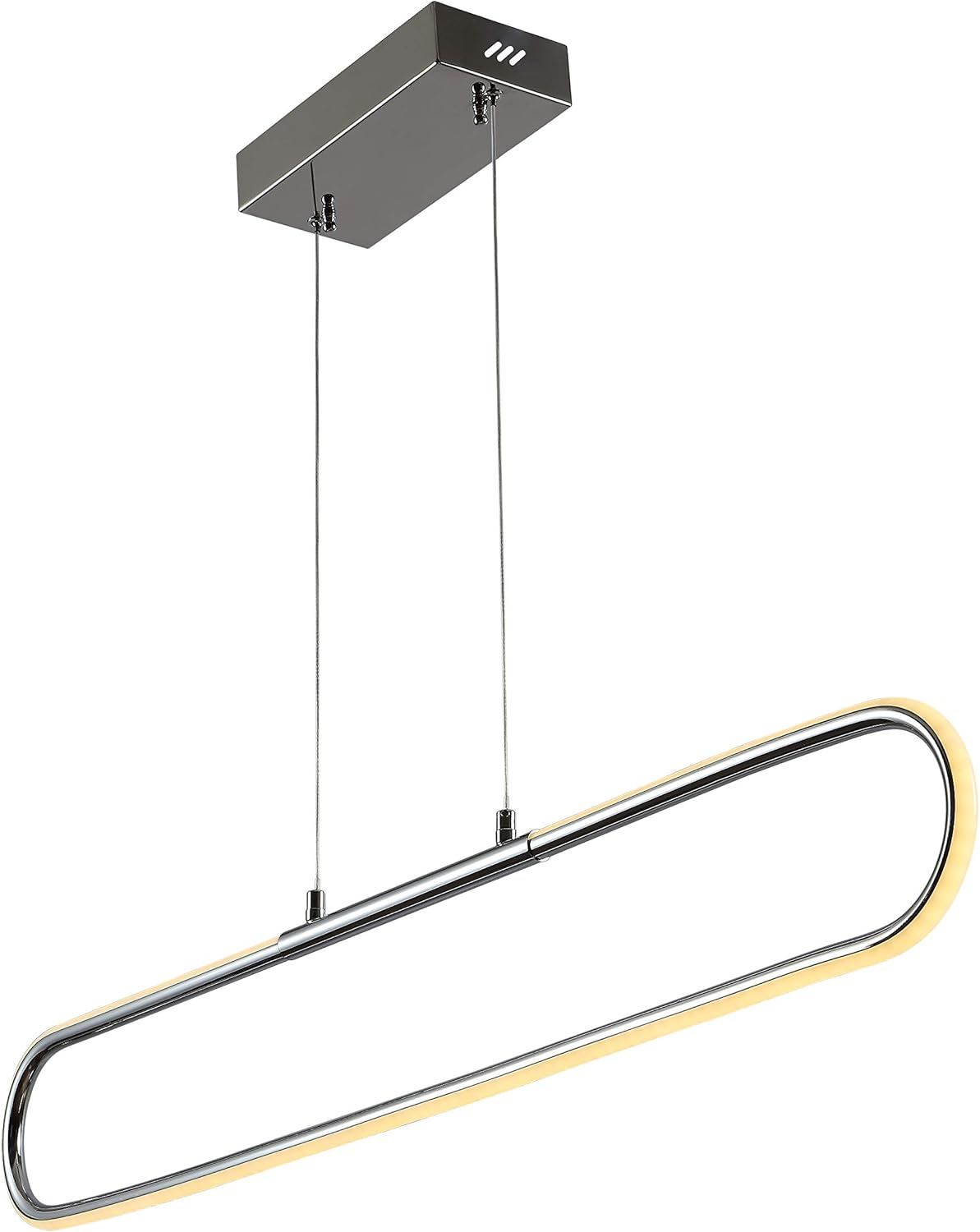 Ned 39" Dimmable Adjustable Integrated LED Metal Linear Pendant, Chrome